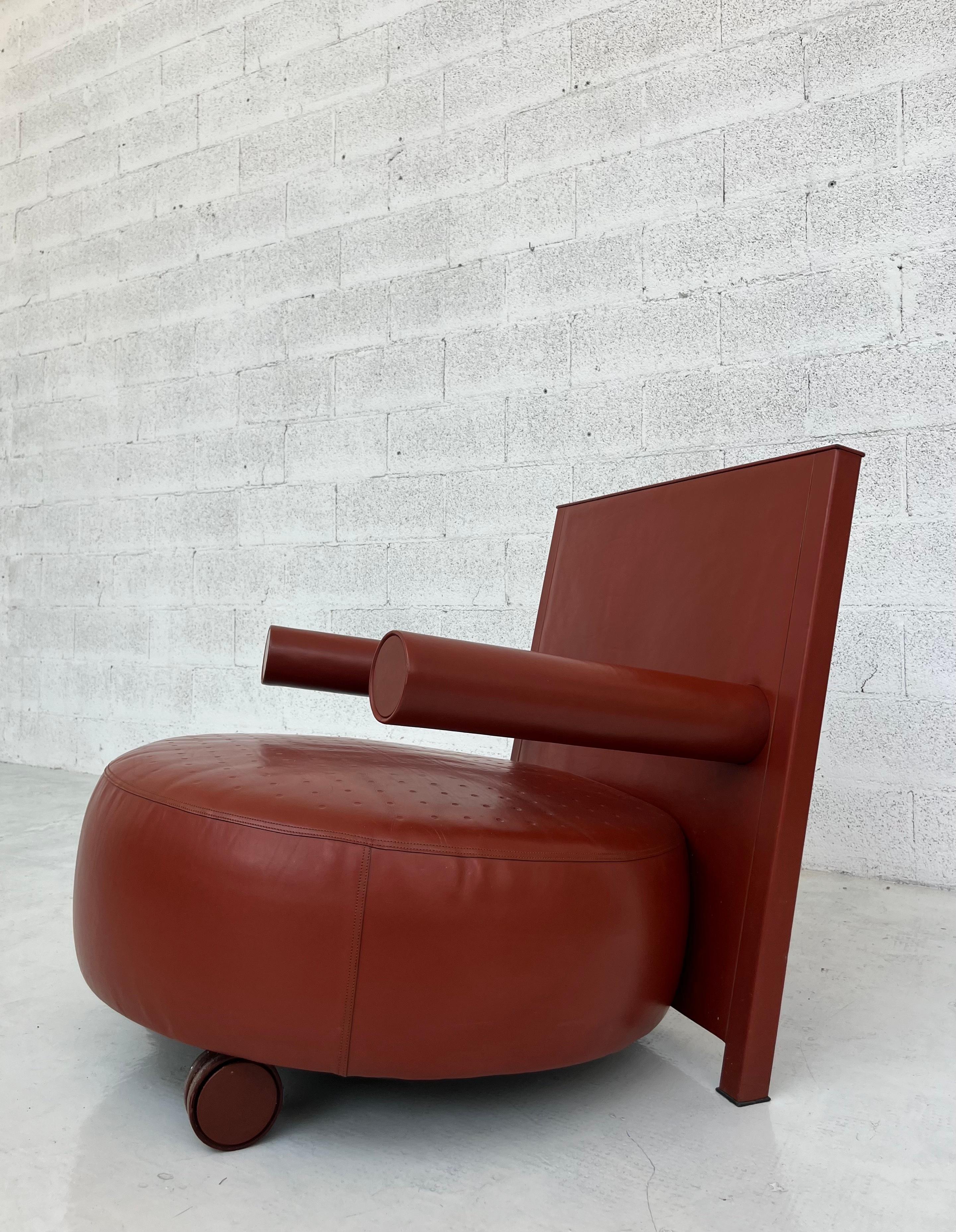 Baisity leather armchair by Antonio Citterio for B&B Italia 80s, 90s 1