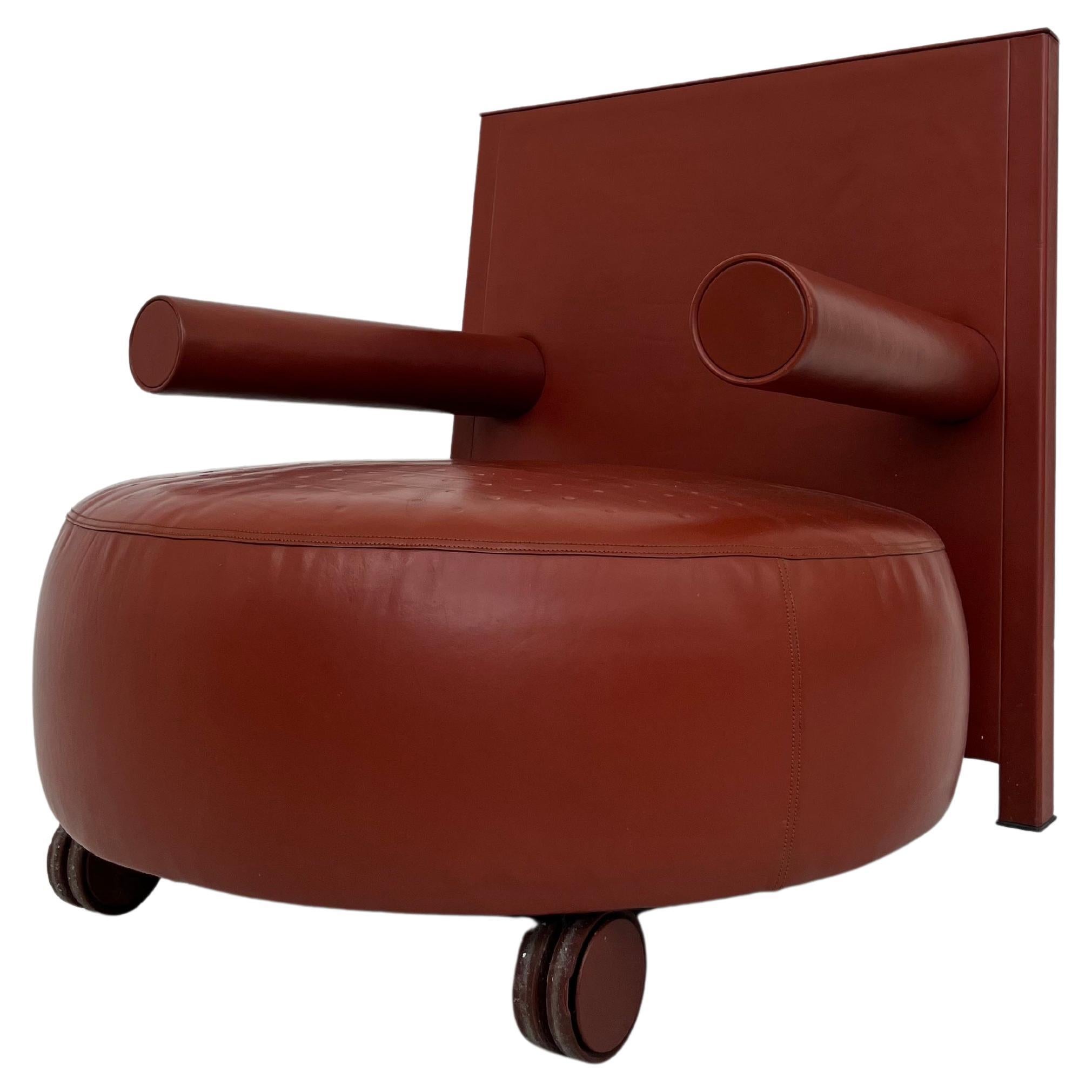 Baisity leather armchair by Antonio Citterio for B&B Italia 80s, 90s