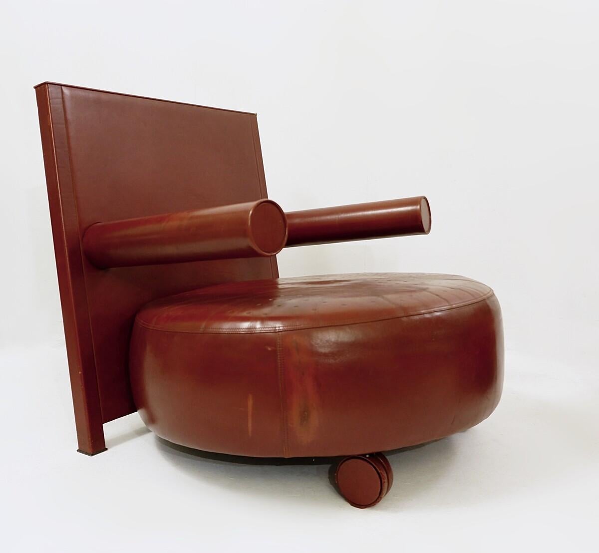 Leather 'Baisity' Lounge Chair by Antonio Citterio for B&B Italia, 1980s
