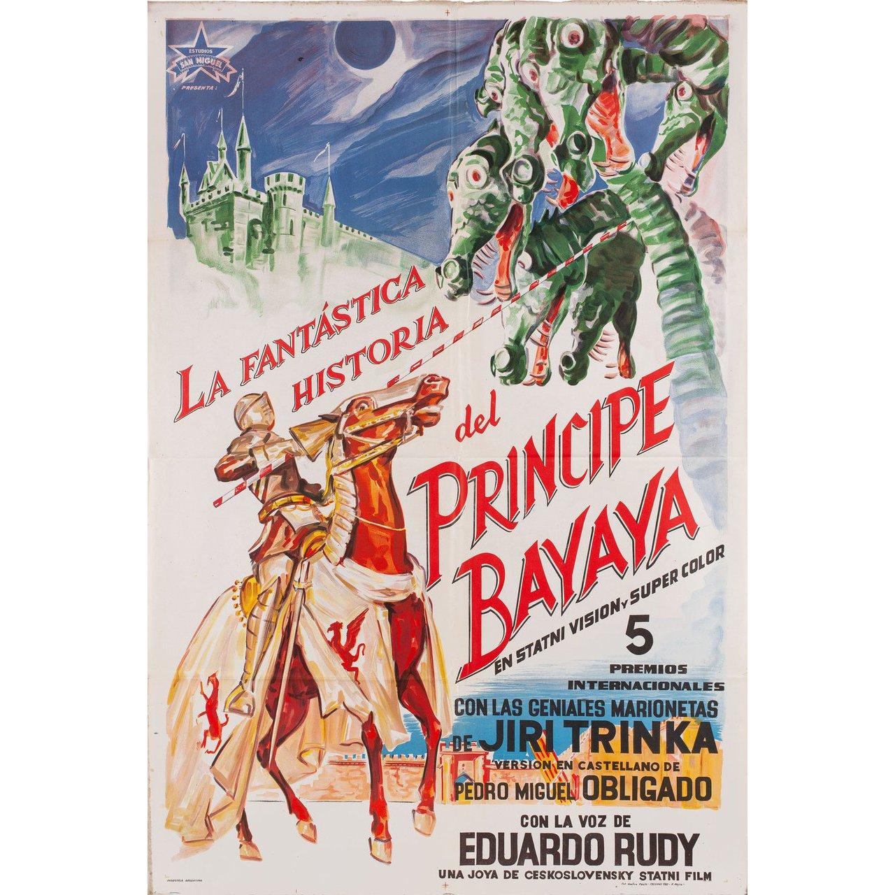 Original 1950 Argentine poster for the film Bajaja directed by Jiri Trnka with Detsky pevecky sbor Jana Kuhna. Very Good condition, folded. Many original posters were issued folded or were subsequently folded. Please note: the size is stated in