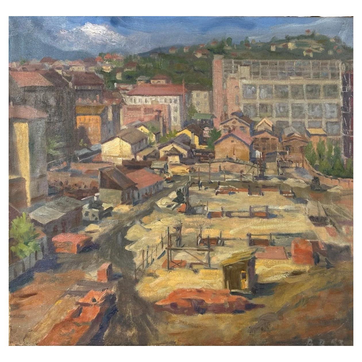 Bajcsiz SILINSZKI (XXe)"Ban Evike [Chez Evike]"Huile sur toile, signée et datée For Sale