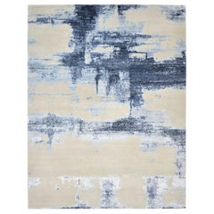 Bajirao, Contemporary Abstract Hand Knotted Area Rug, Parchment