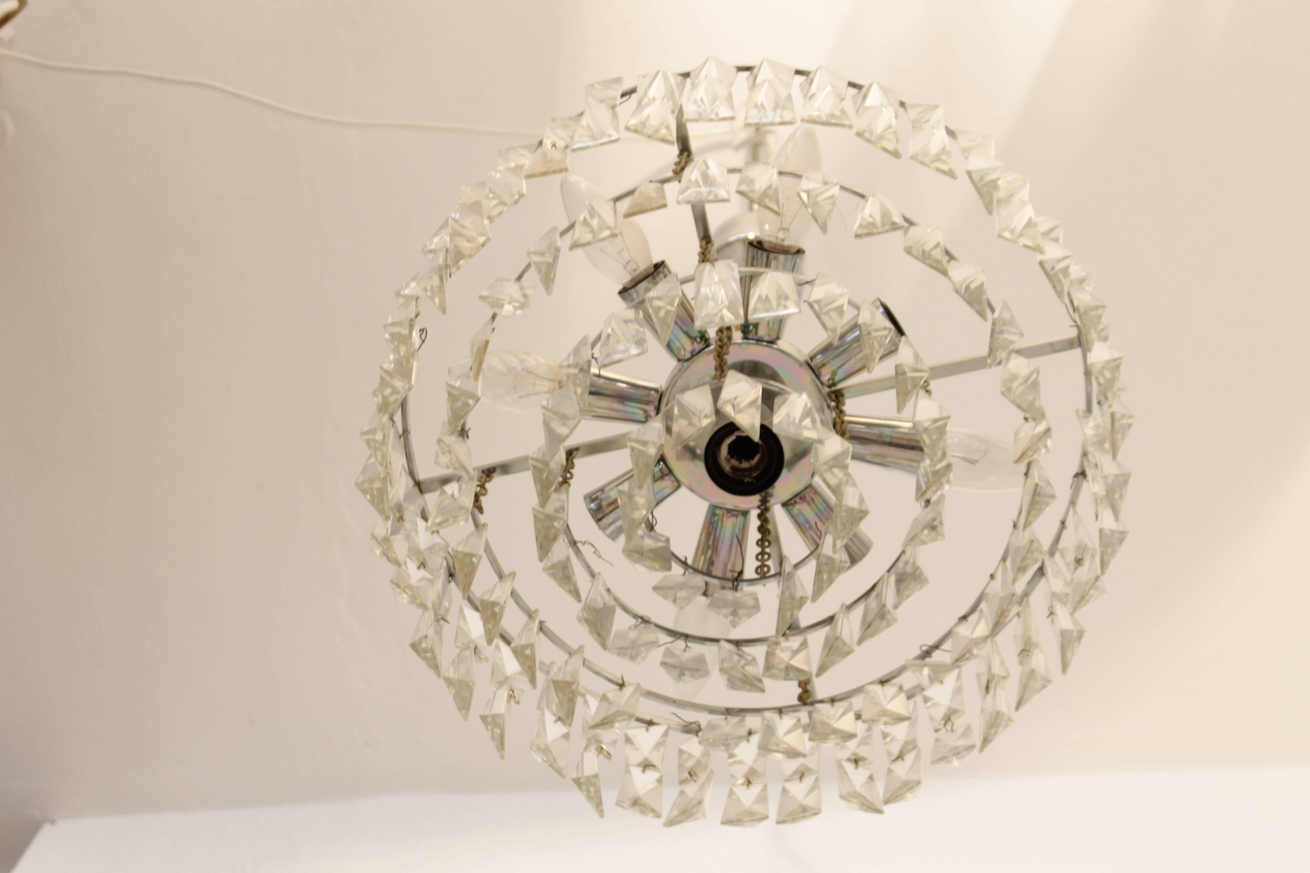 Mid-20th Century Bakalowits and Sohne Crystal Chandelier For Sale