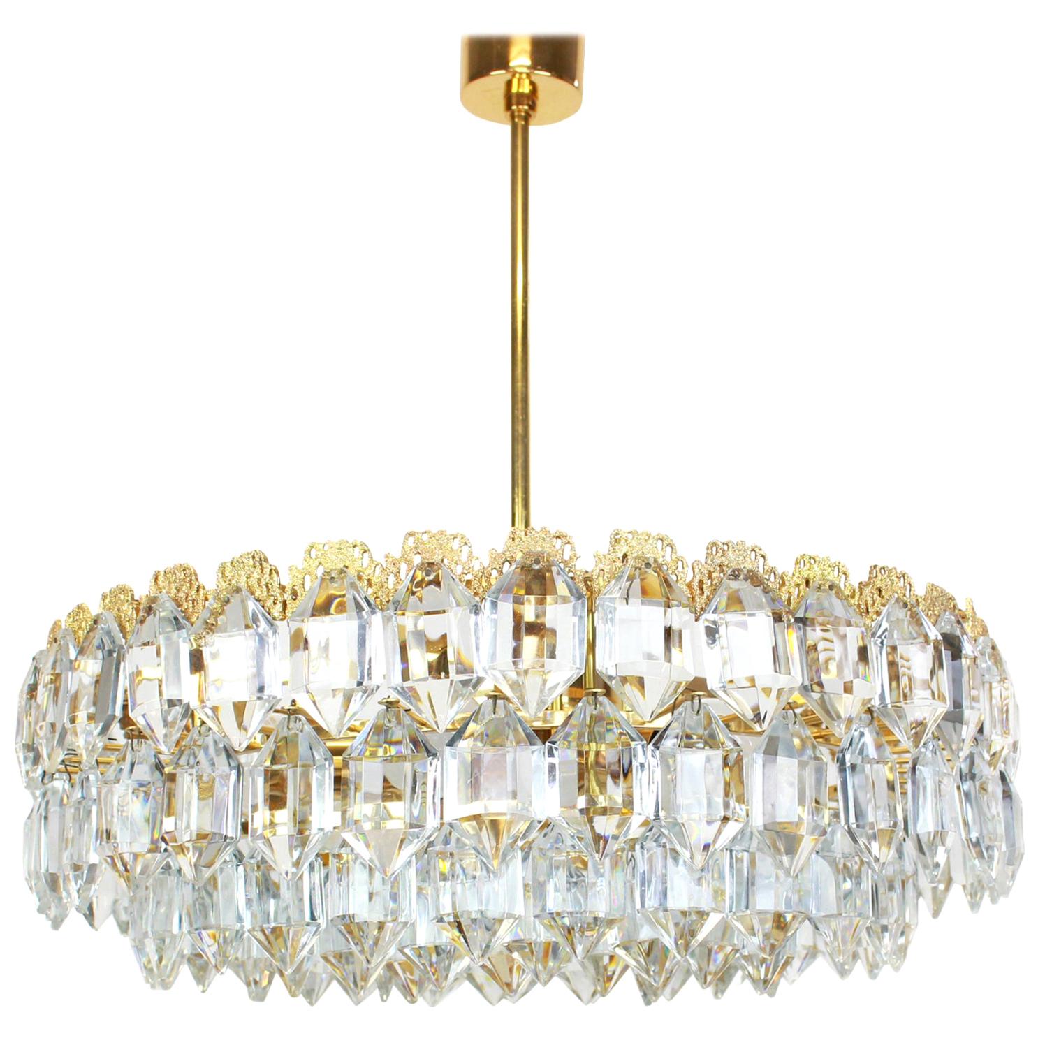 Bakalowits Chandelier, Brutalist Style and Crystal Glass, Austria, 1960s