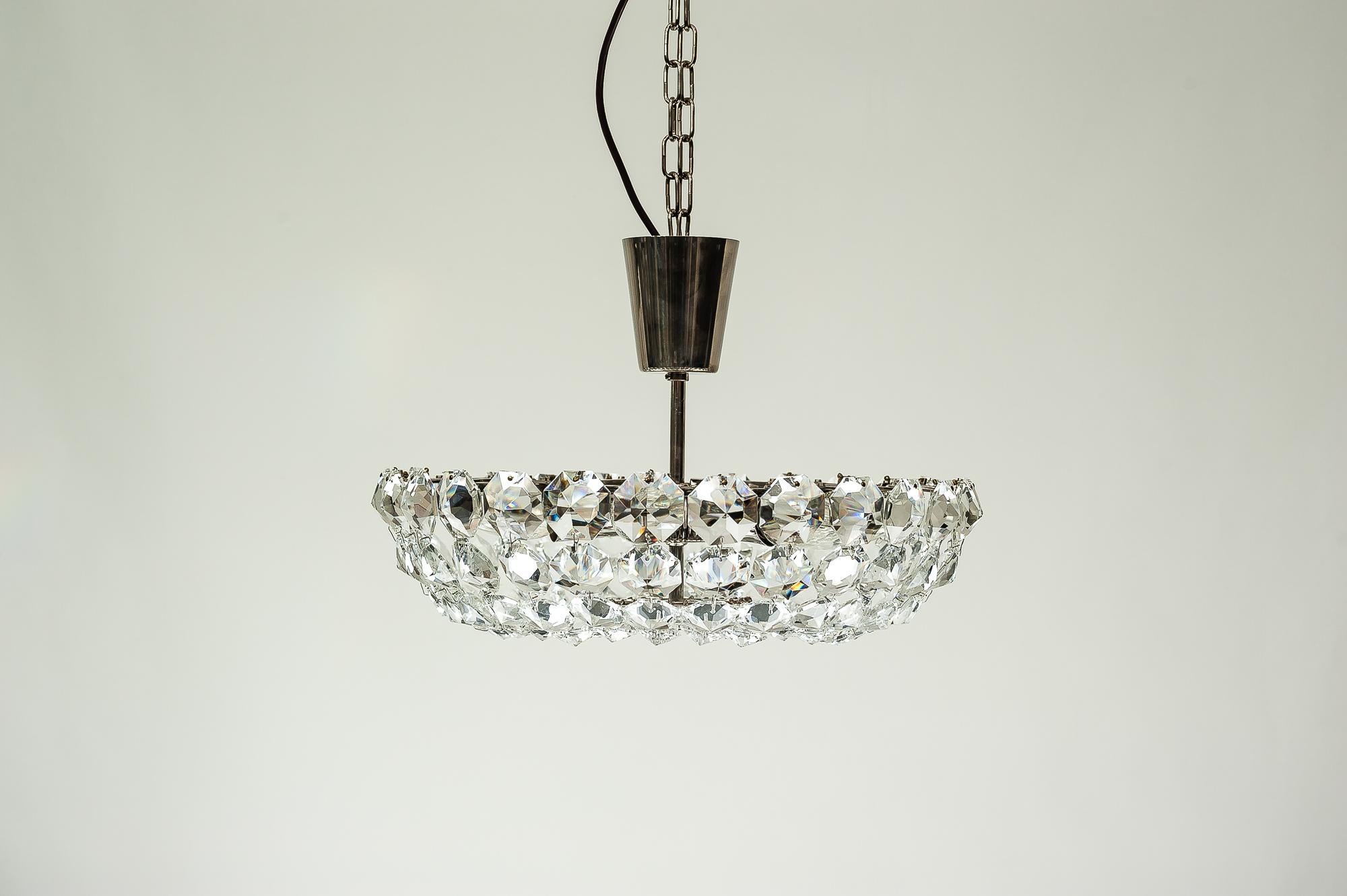 Mid-Century Modern Bakalowits Chandelier in Chrome, 1950s For Sale