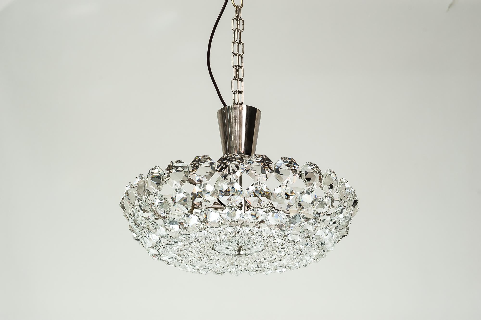 Bakalowits Chandelier in Chrome, 1950s In Good Condition For Sale In Wien, AT