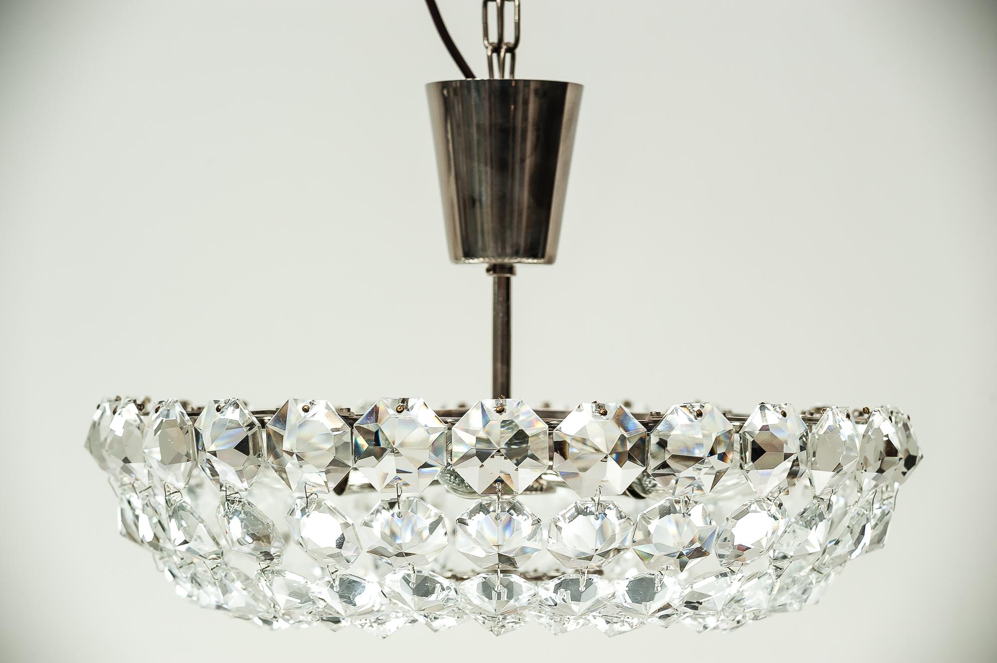 Metà XX secolo Lampadario Bakalowits in cromo, anni '50 in vendita