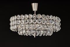 Bakalowits Chandelier, Chrome and Crystal Glass, Austria, 1960s