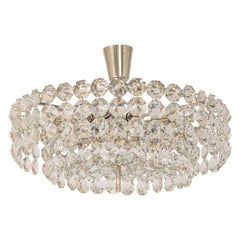 Lustre Bakalowits, chrome et verre de cristal, Autriche, années 1960