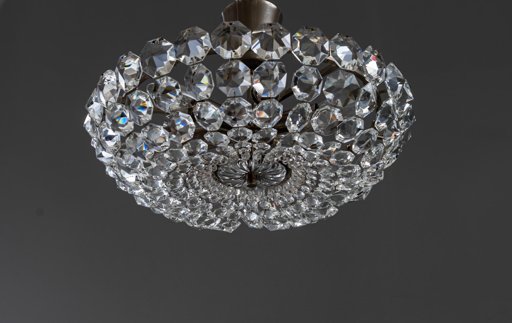 Bakalowits chandelier nickel-plated around 1950s
Original condition.