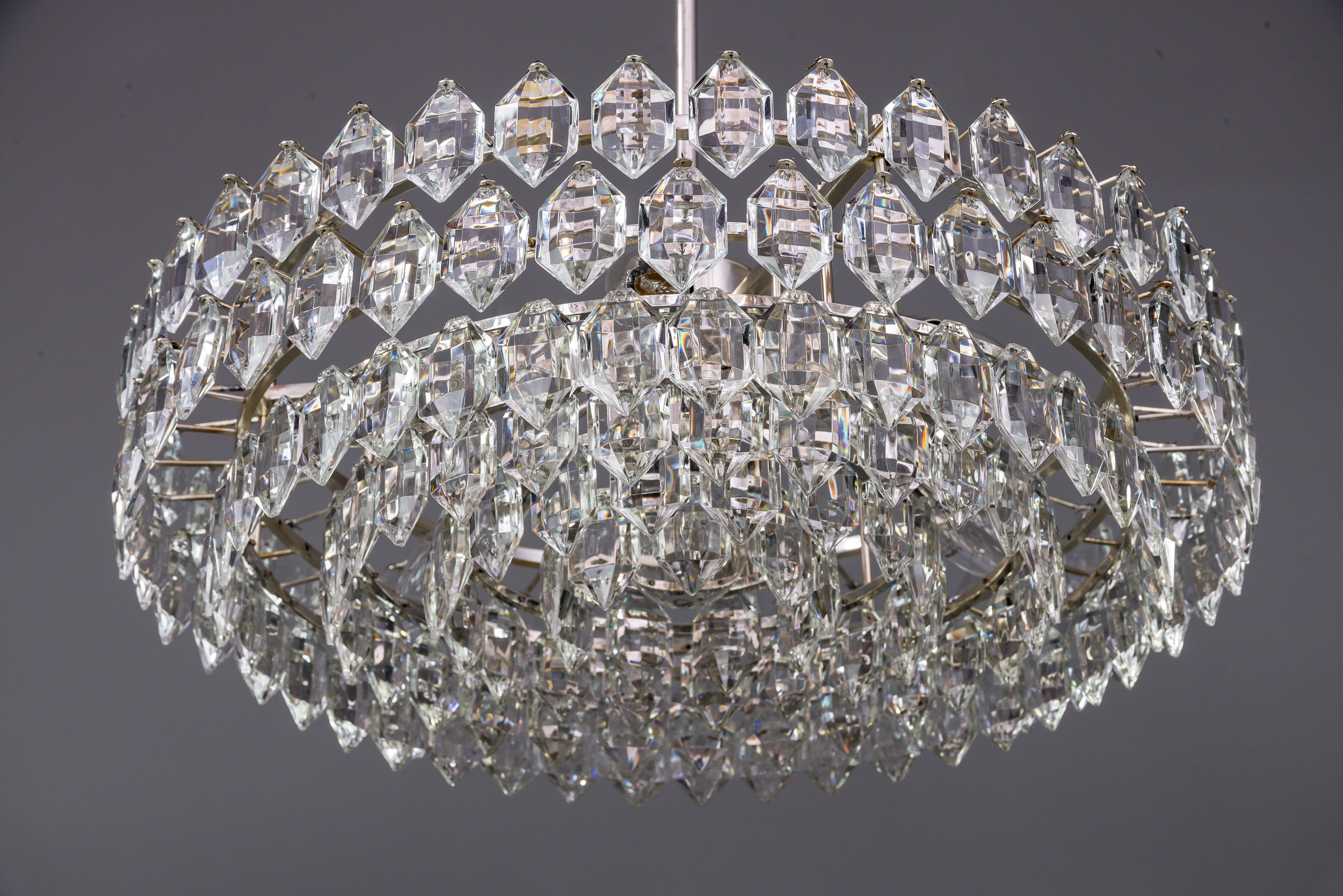Bakalowits Chandelier Silver Plated, circa 1960s In Good Condition In Wien, AT