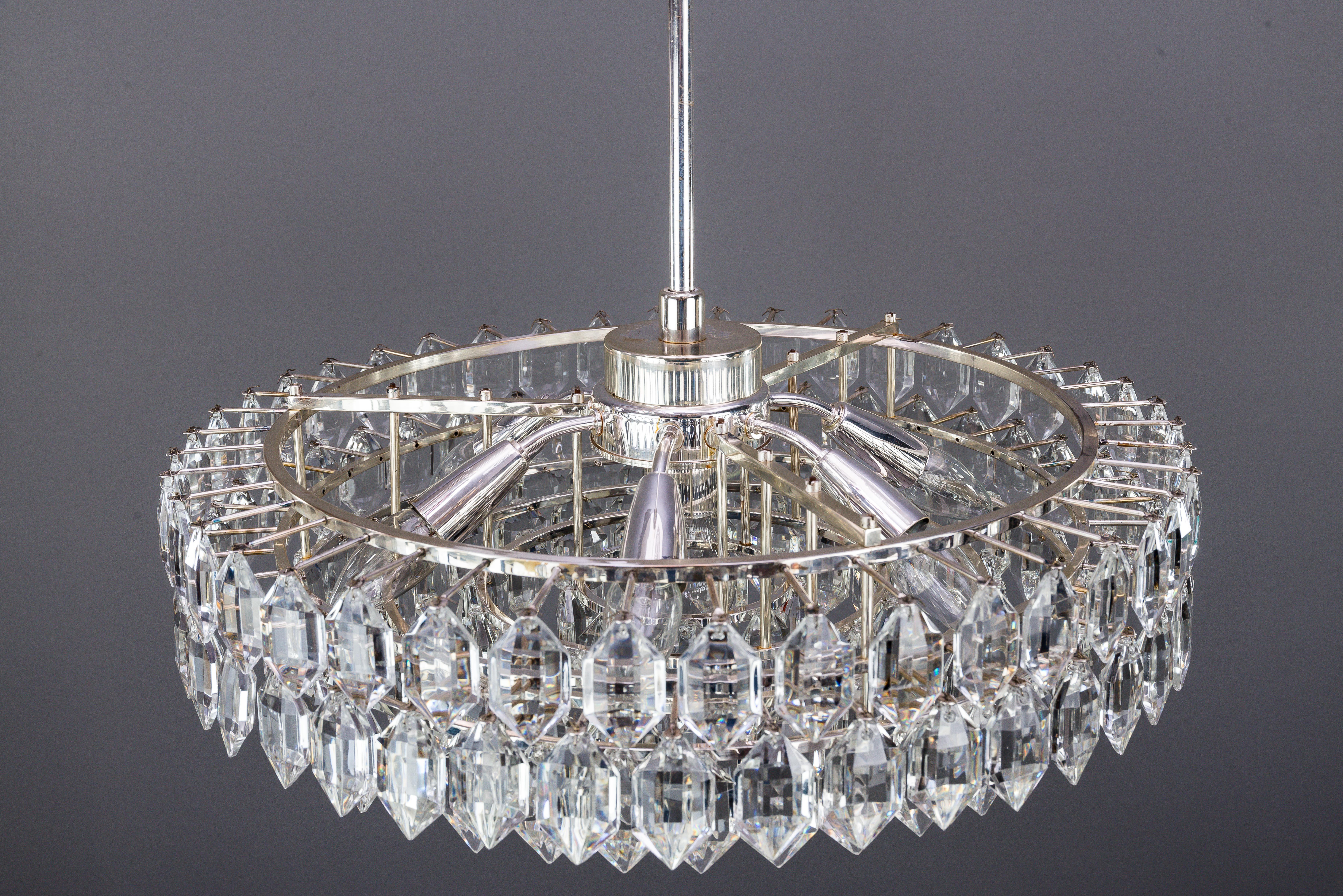 Mid-20th Century Bakalowits Chandelier Silver Plated, circa 1960s