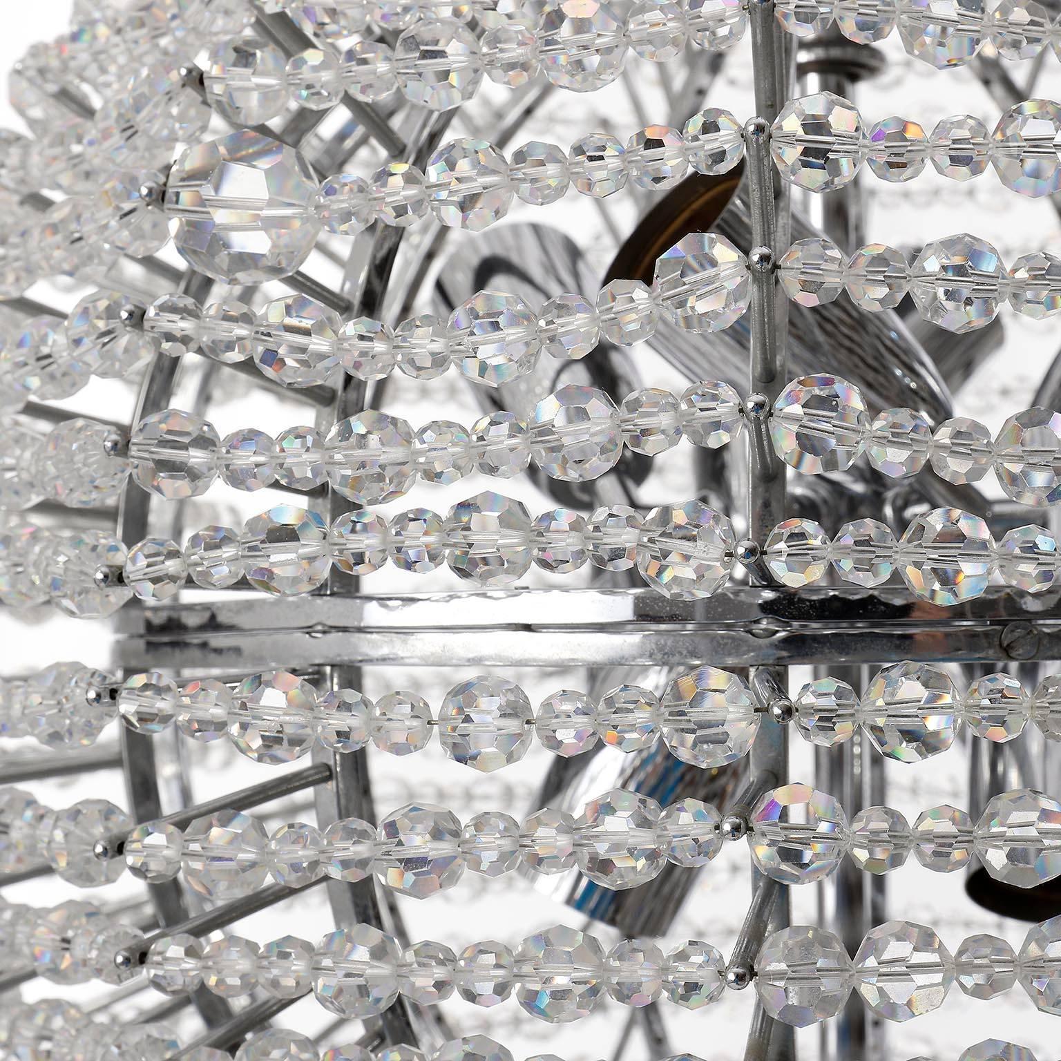 One of Two Bakalowits Chandeliers 'Supernova', Nickel Crystal Glass, 1960s For Sale 3