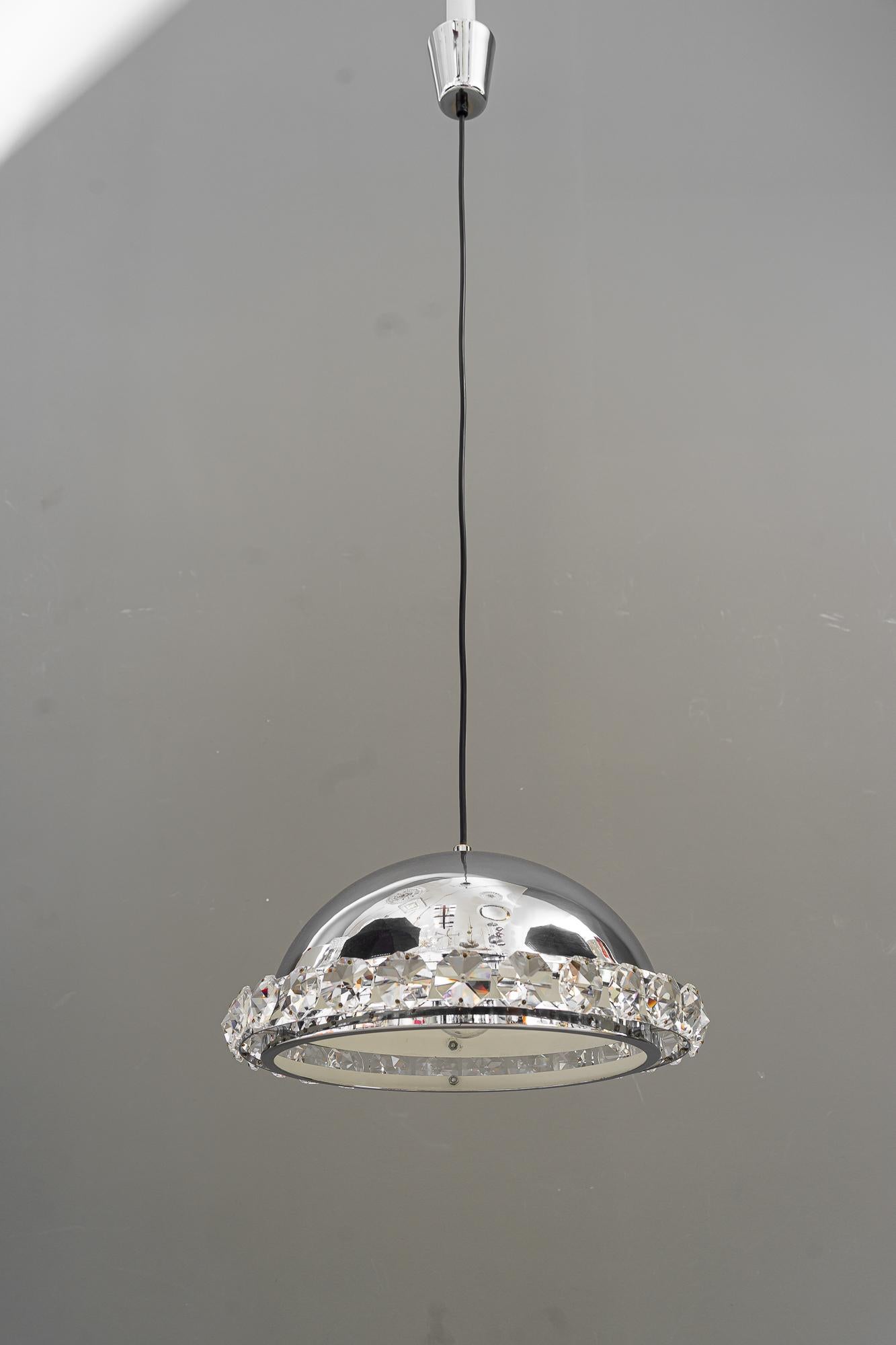 Mid-20th Century Bakalowits Chrome Pendant Vienna Around, 1960s For Sale