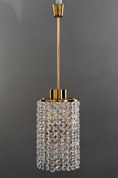 Bakalowits crystal and brass chandelier vienna around 1950s