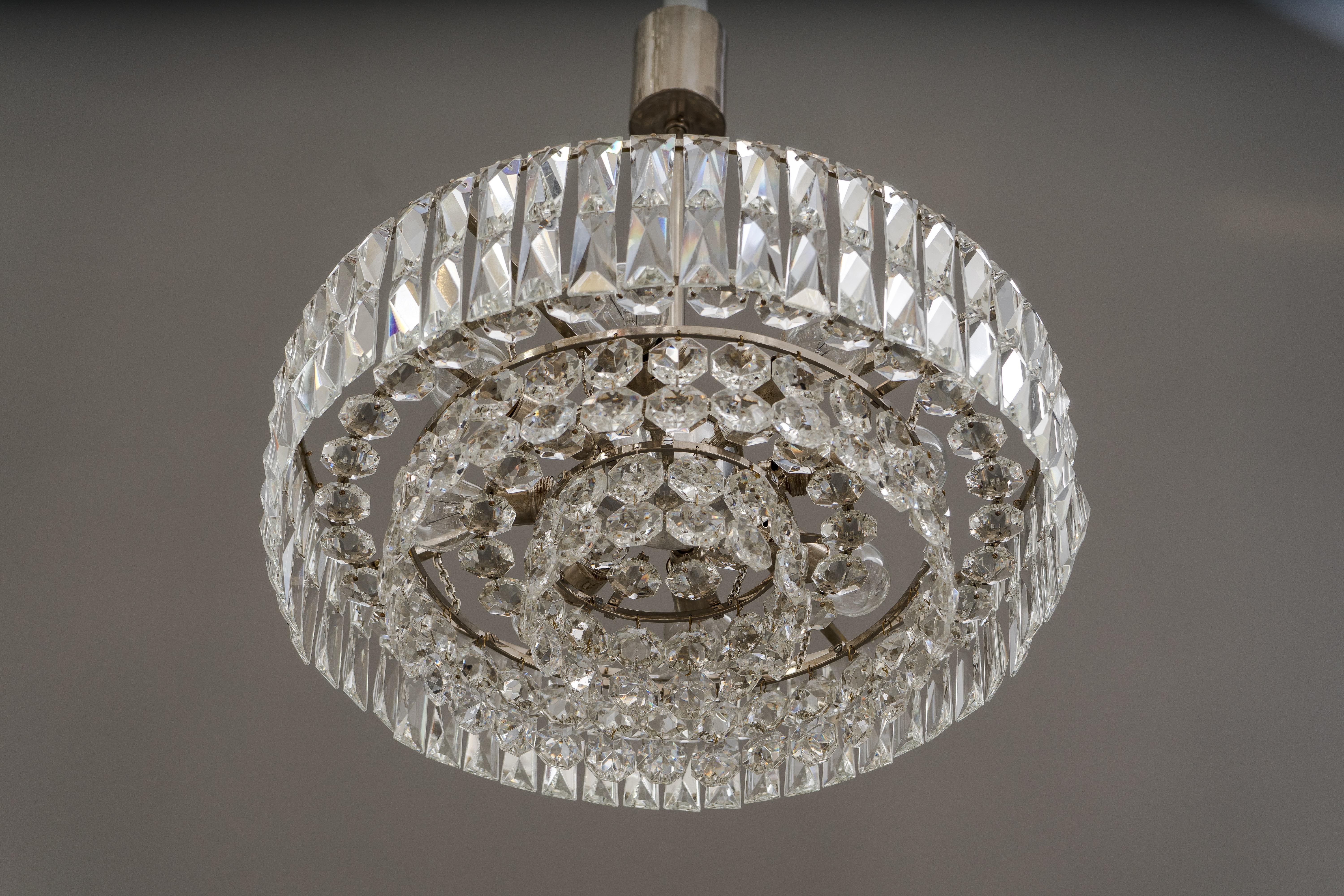 Mid-Century Modern Bakalowits Crystal Chandelier, circa 1960s For Sale