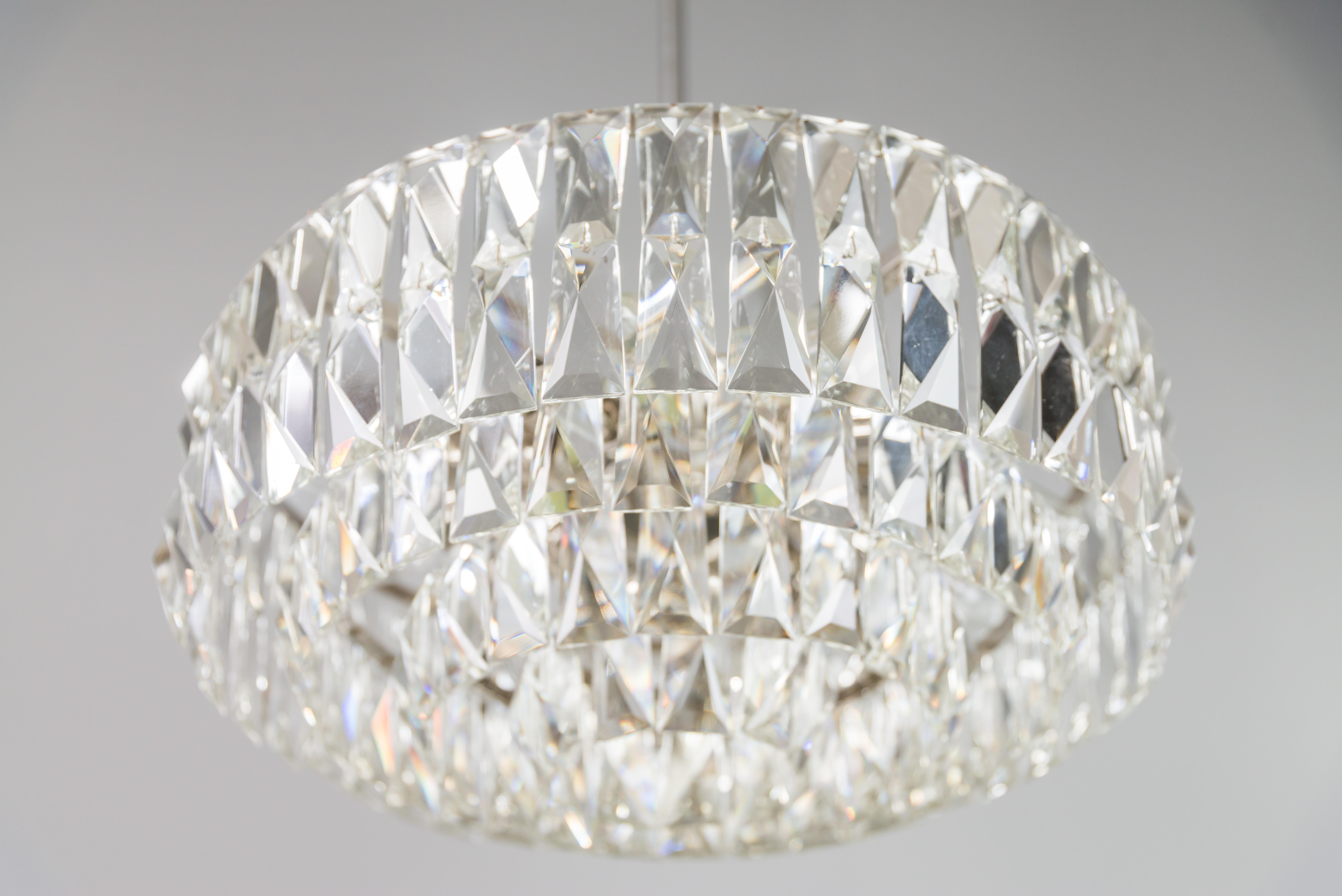 Plated Bakalowits Crystal Chandelier, circa 1960s For Sale