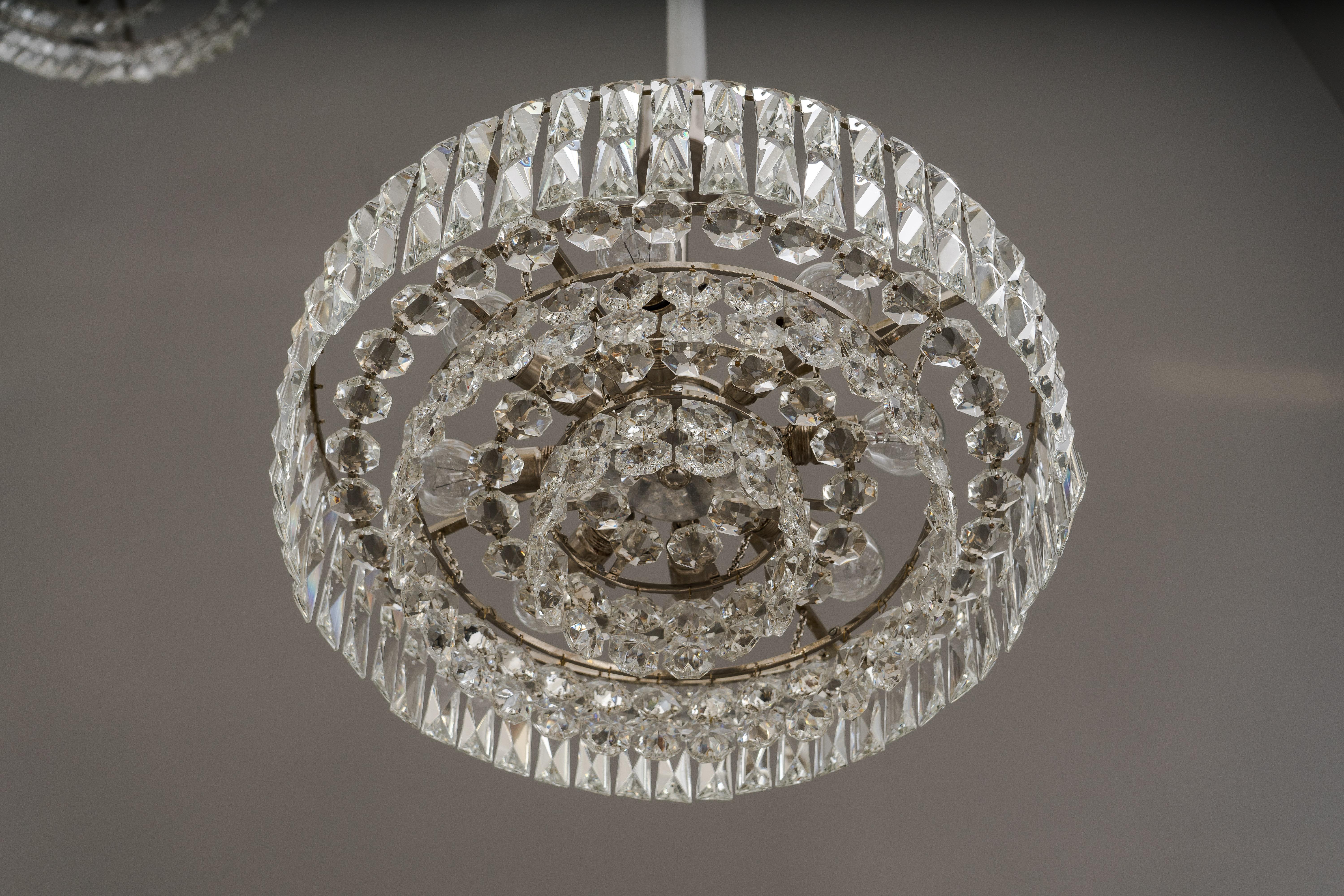 Plated Bakalowits Crystal Chandelier, circa 1960s For Sale
