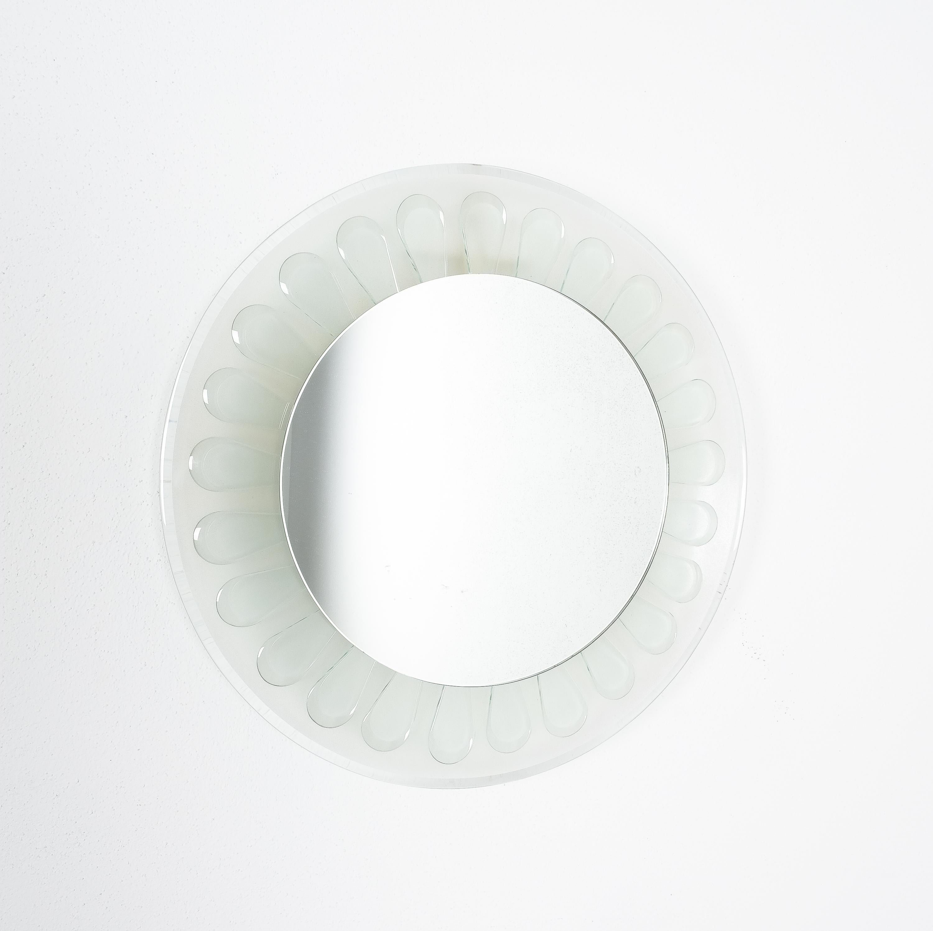 Milieu du XXe siècle Miroir rétroéclairé Bakalowits en cristal et verre chromé, Autriche, 1950 en vente
