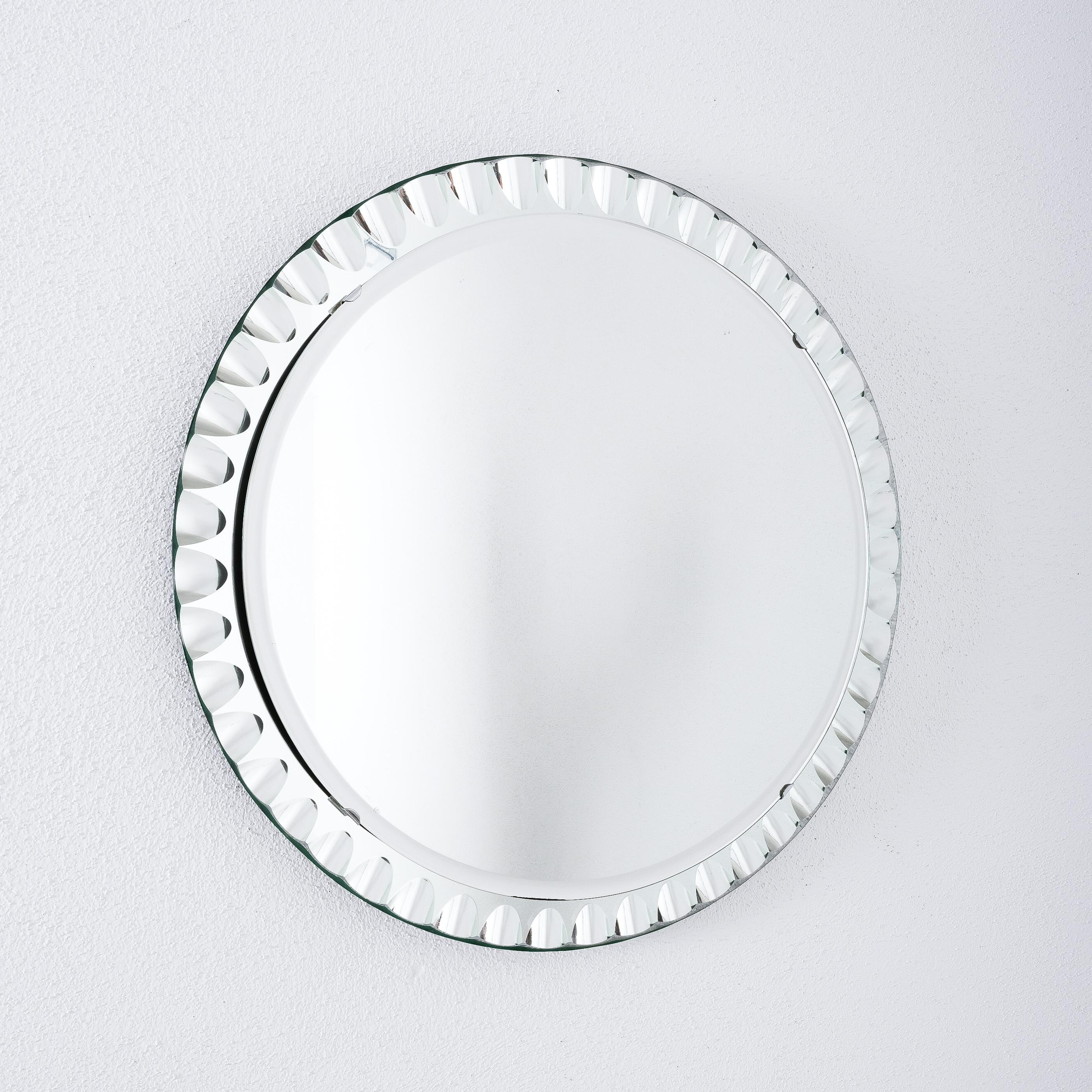 Laiton Miroir rétroéclairé Bakalowits en cristal et verre chromé, Autriche, 1950 en vente