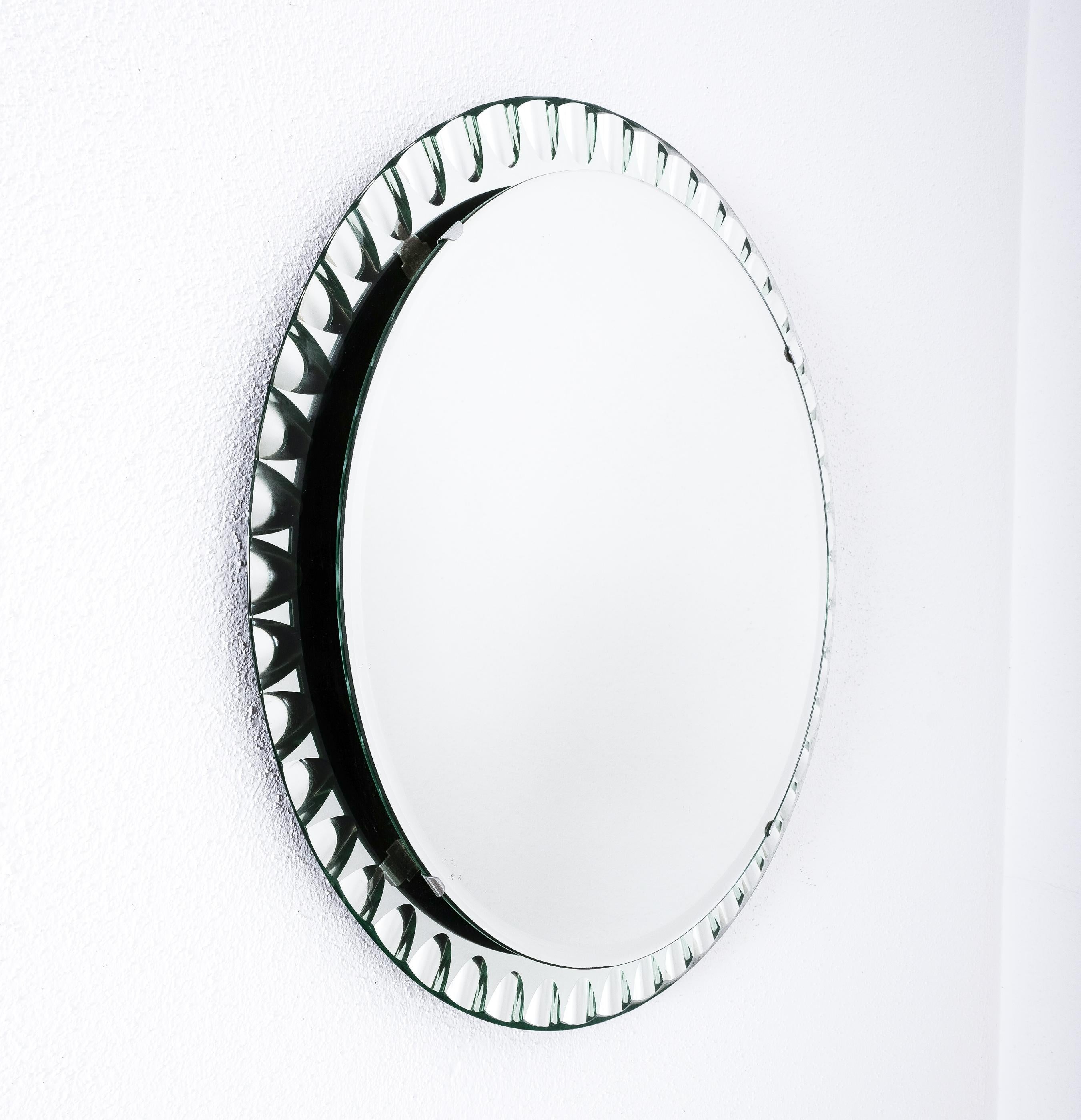 Miroir rétroéclairé Bakalowits en cristal et verre chromé, Autriche, 1950 en vente 1