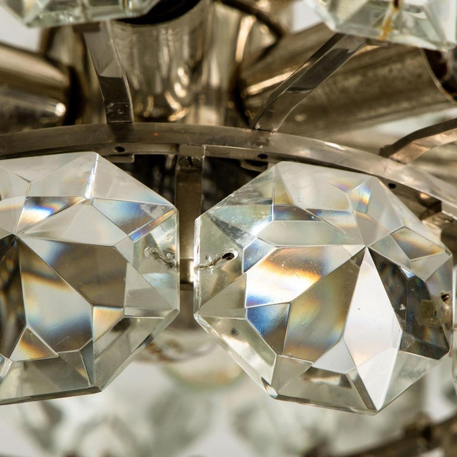 Crystal Bakalowits Diamond Chandelier, Austria, 1960s For Sale