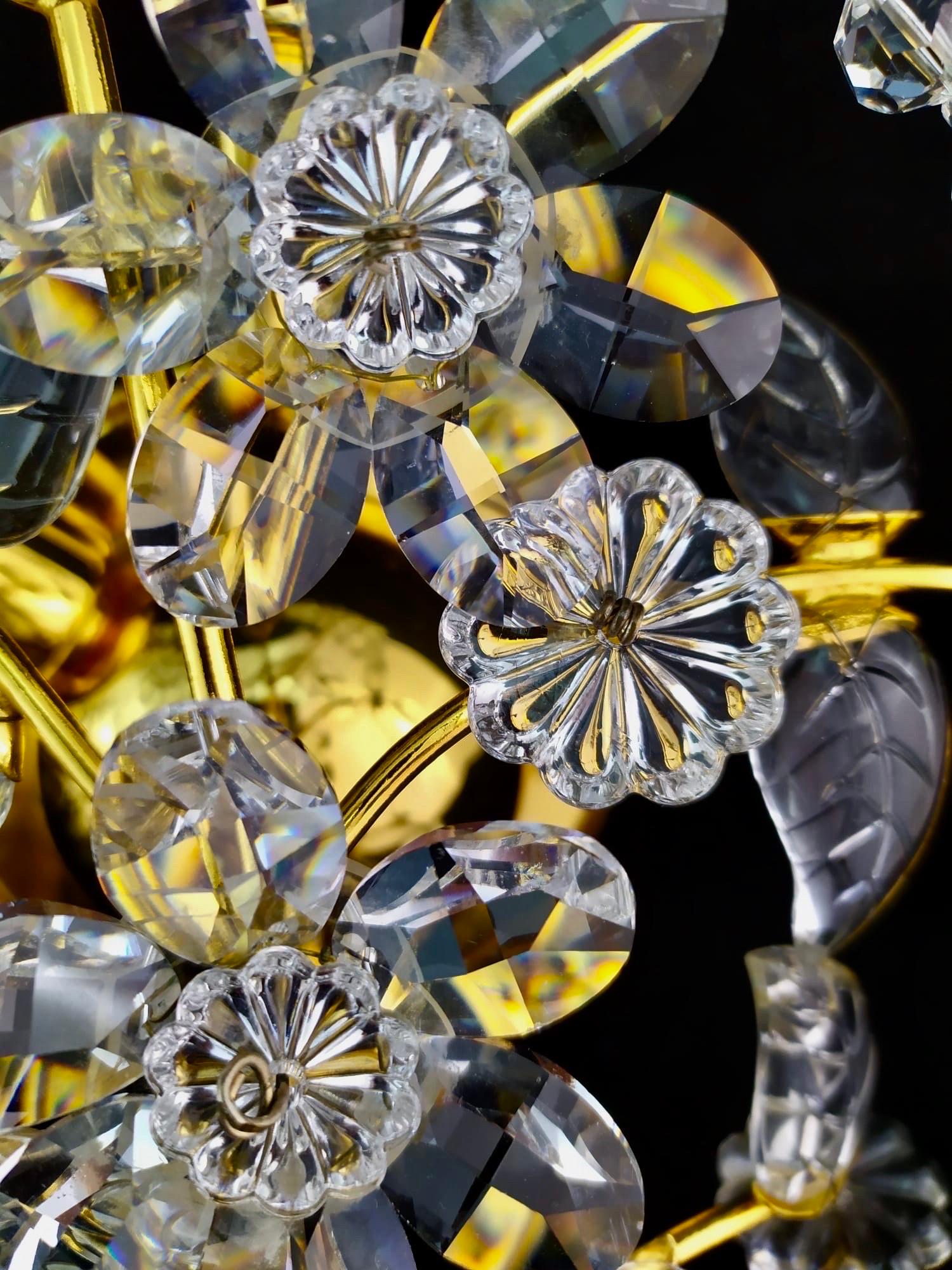Bakalowits Flower Wall Lighting Cristal, Austria, 1980 In Good Condition For Sale In DÉNIA, ES