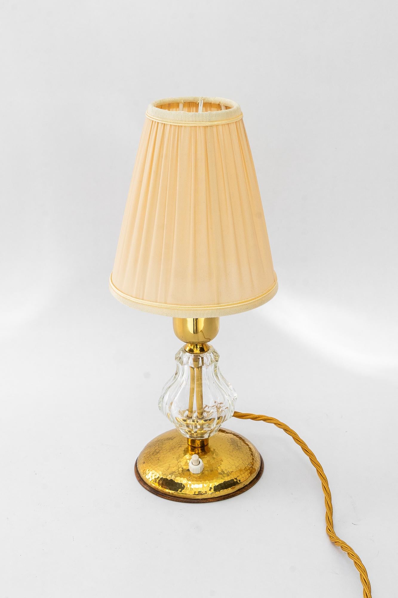 Lampe de table en verre Bakalowits avec abat-jour en tissu vienne vers 1950 en vente 3