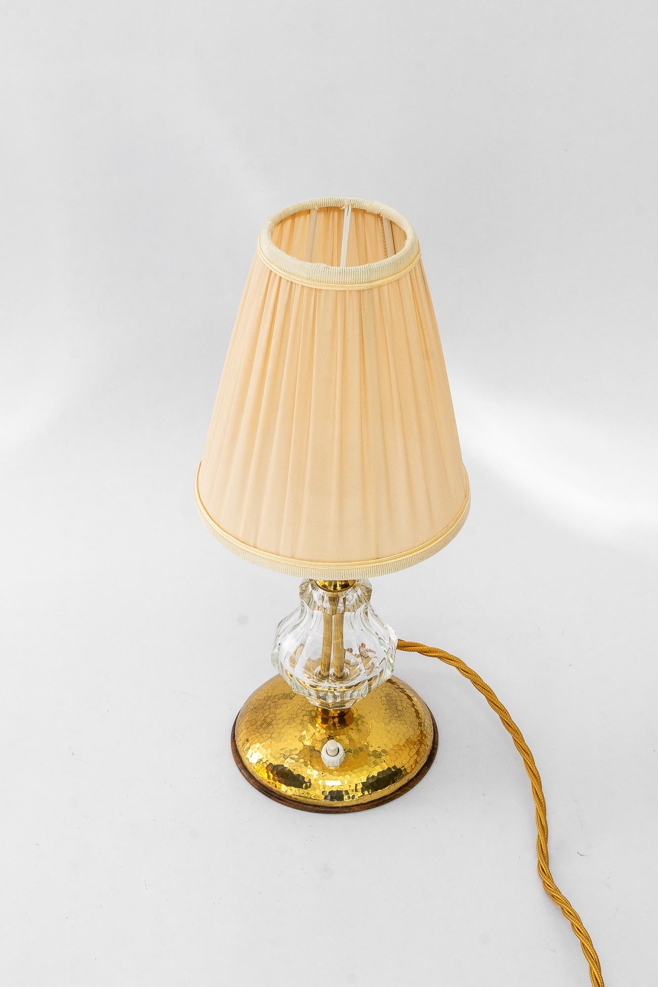 Lampe de table en verre Bakalowits avec abat-jour en tissu vienne vers 1950 en vente 4