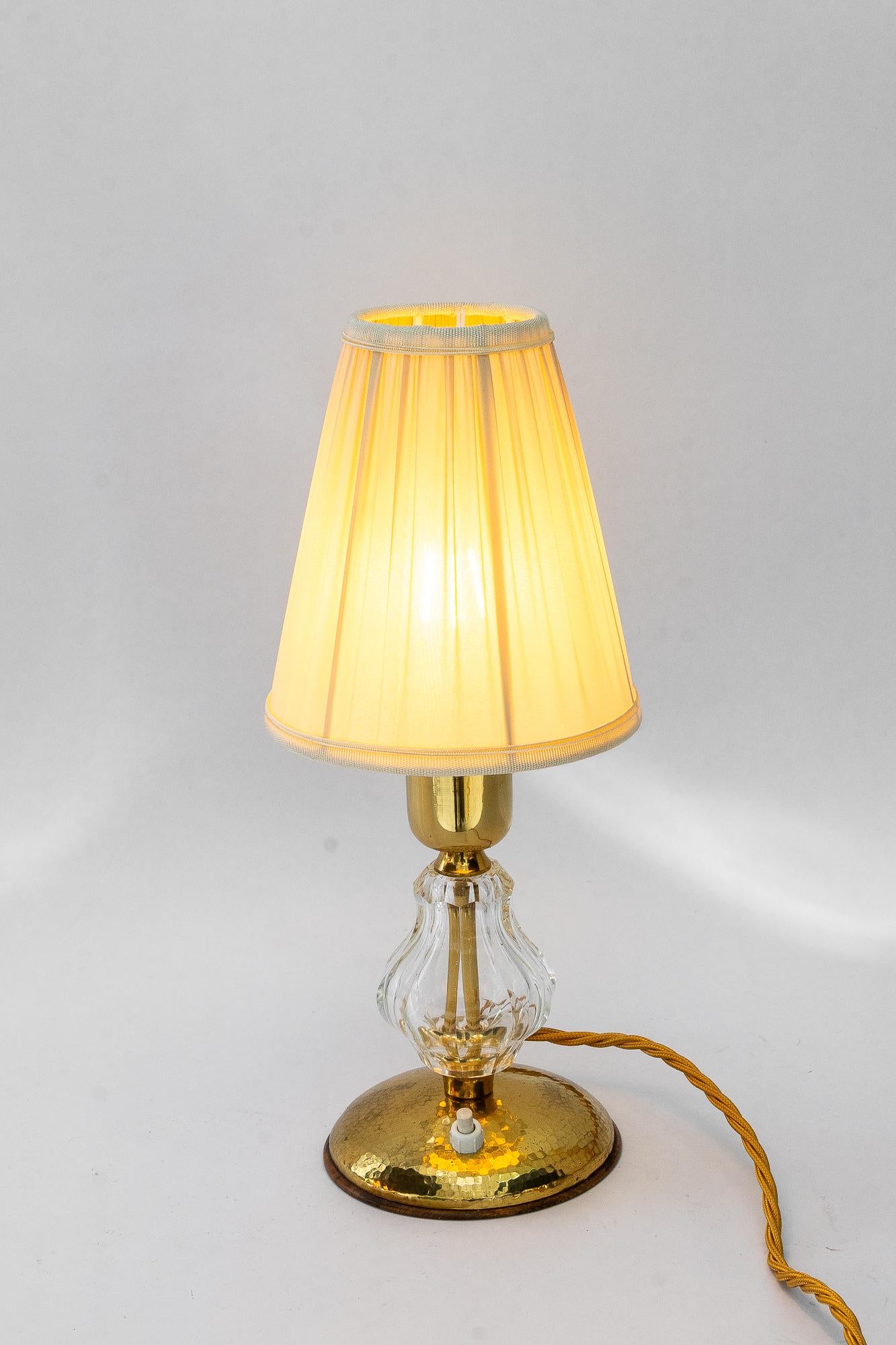 Lampe de table en verre Bakalowits avec abat-jour en tissu vienne vers 1950 en vente 6