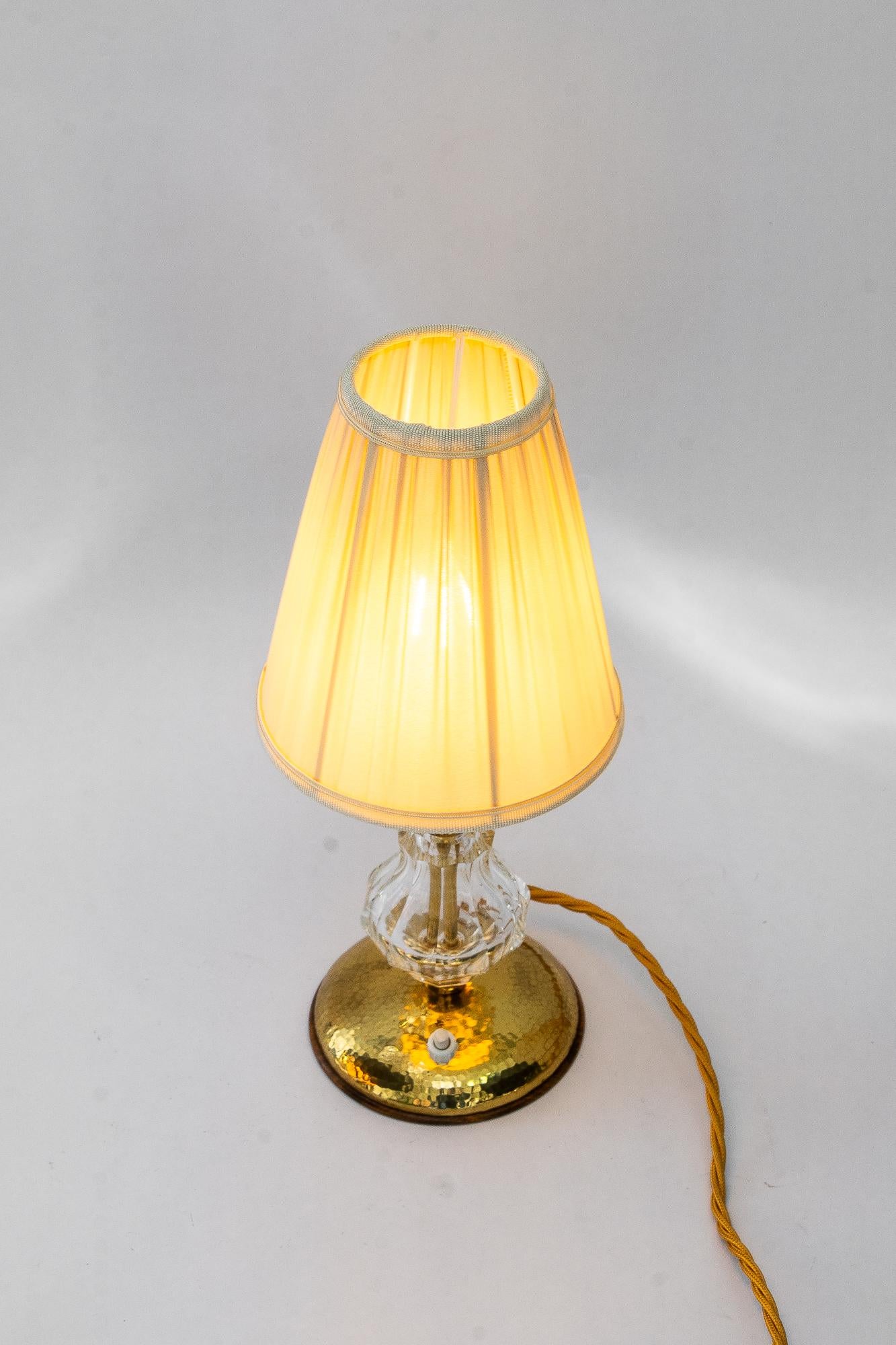 Lampe de table en verre Bakalowits avec abat-jour en tissu vienne vers 1950 en vente 7