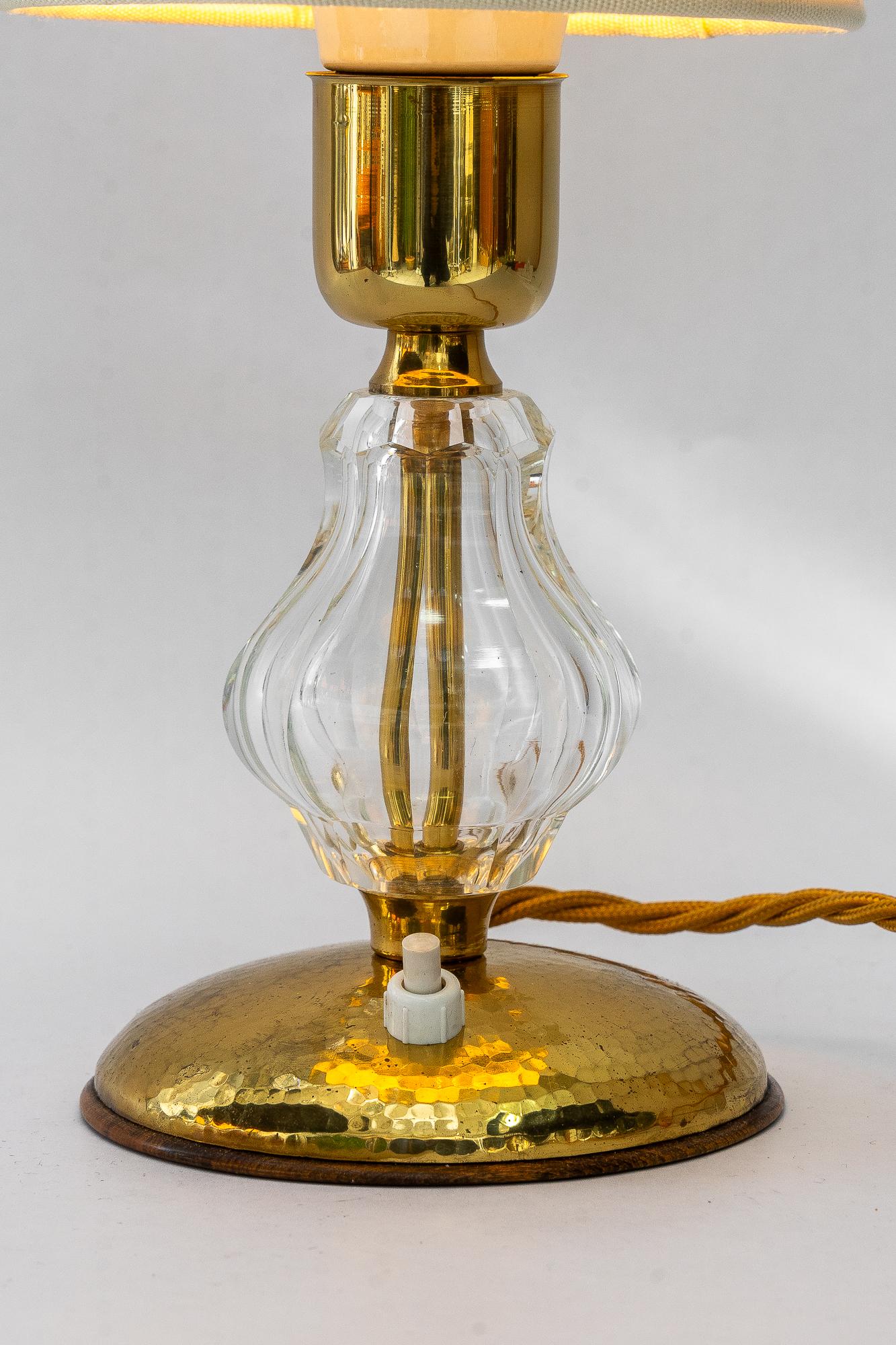 Lampe de table en verre Bakalowits avec abat-jour en tissu vienne vers 1950 en vente 8