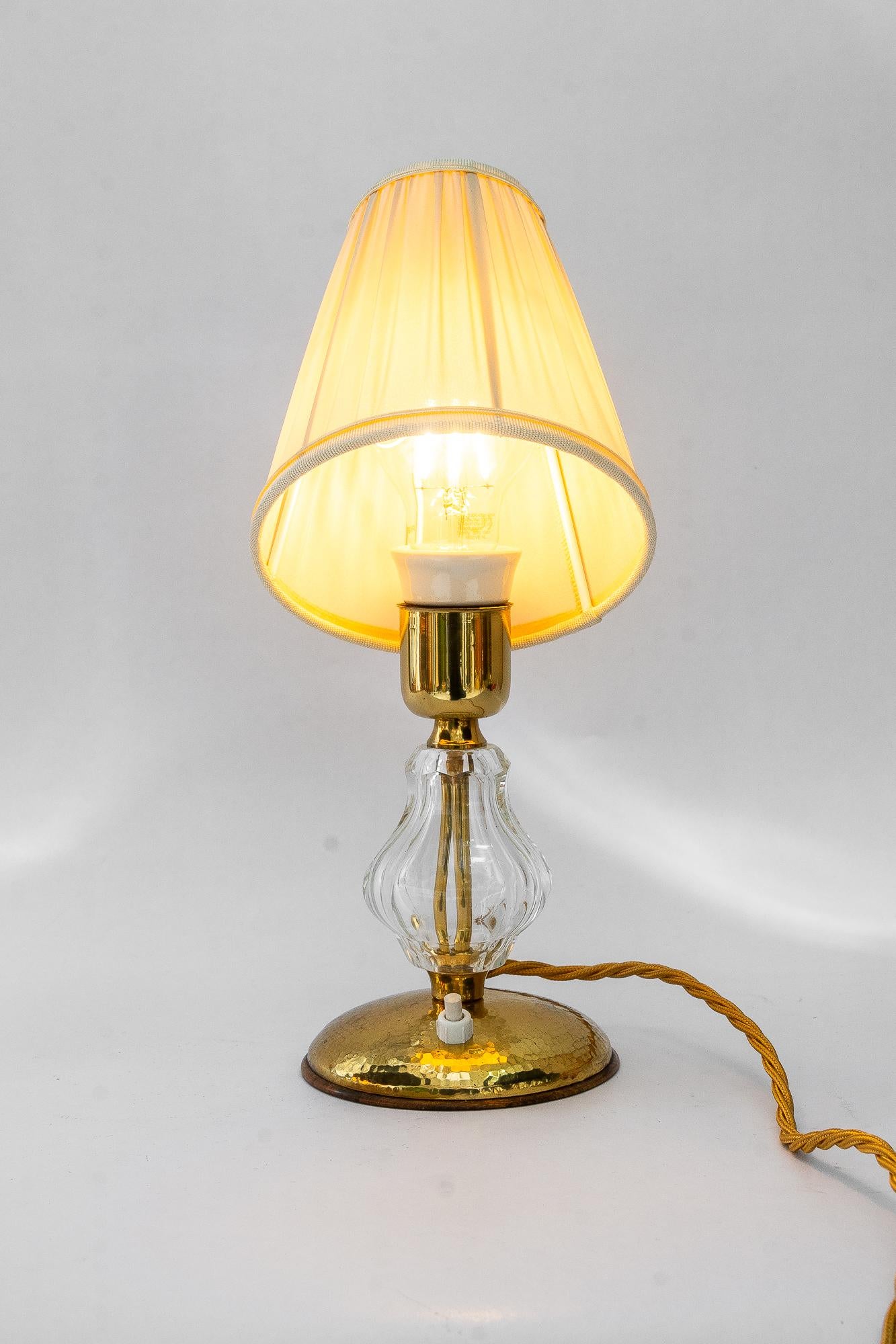 Lampe de table en verre Bakalowits avec abat-jour en tissu vienne vers 1950 en vente 9