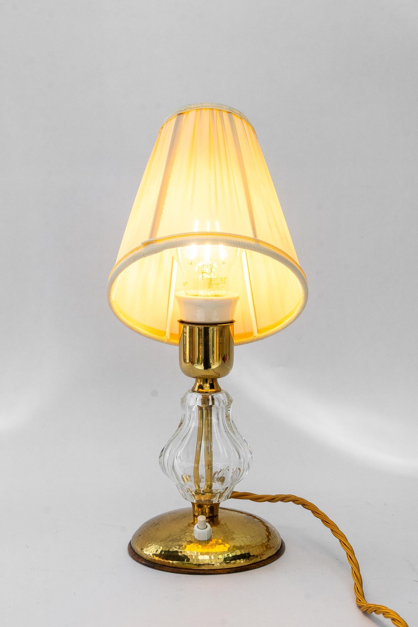 Lampe de table en verre Bakalowits avec abat-jour en tissu vienne vers 1950 en vente 12