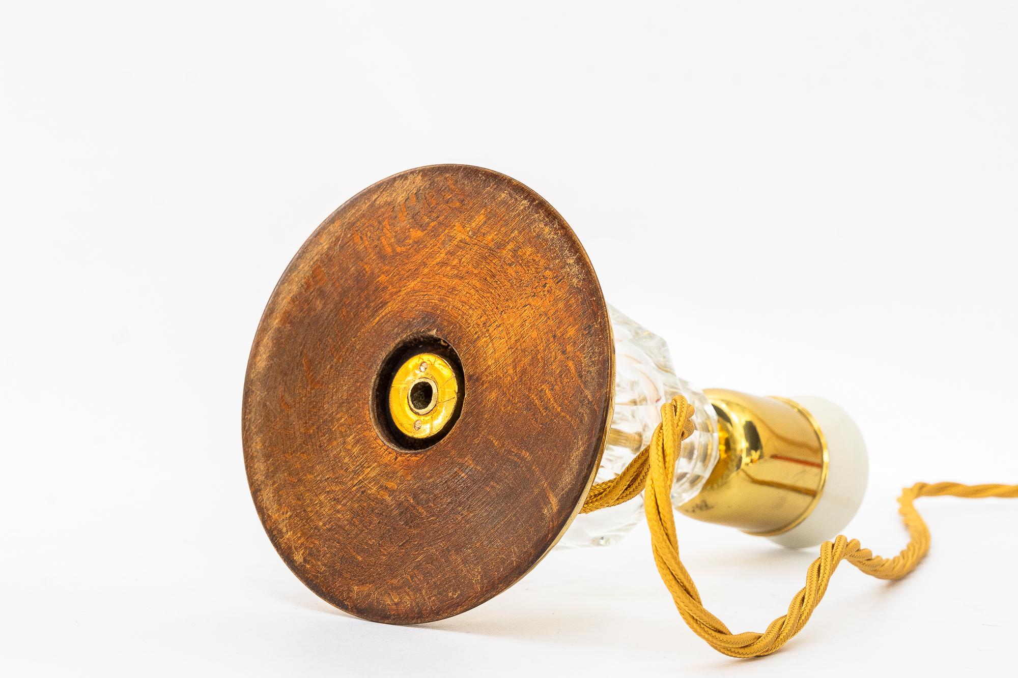 Lampe de table en verre Bakalowits avec abat-jour en tissu vienne vers 1950 en vente 13