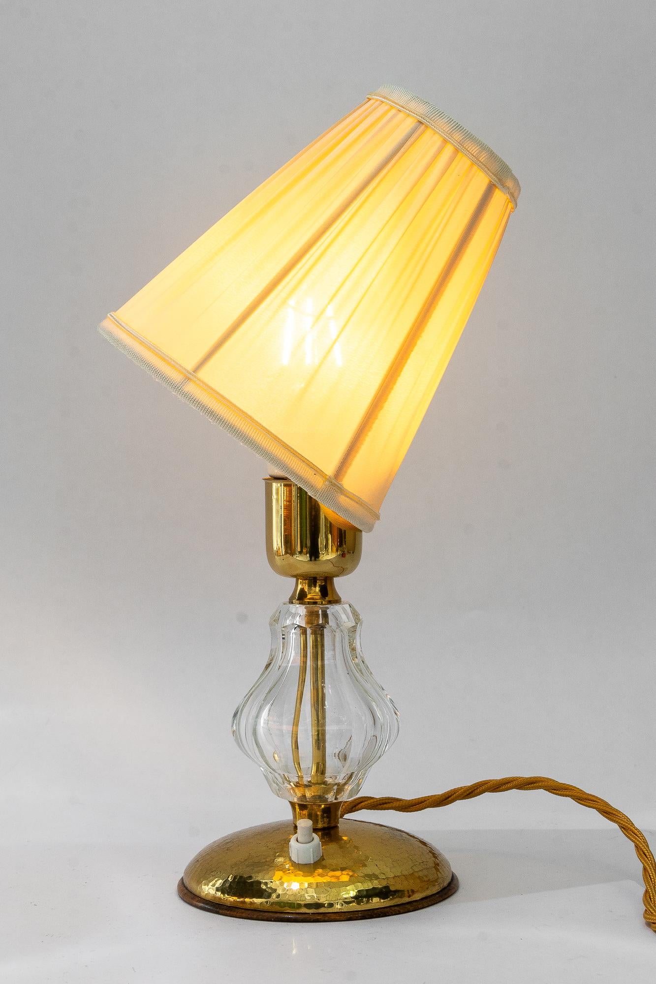 Lampe de table en verre Bakalowits avec abat-jour en tissu vienne vers 1950 en vente 1