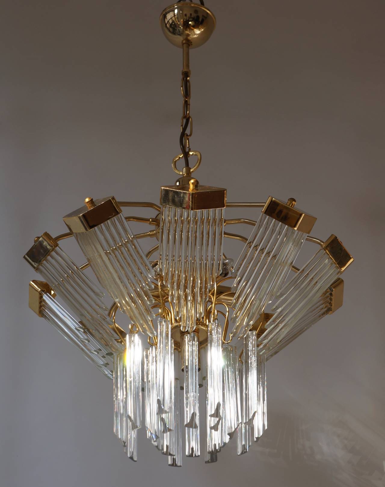 20th Century Bakalowits Gold-Plated Crystal Chandelier