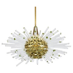 Bakalowits Miracle Sputnik Brass Chandelier with Crystal Glass Rods, 1960s
