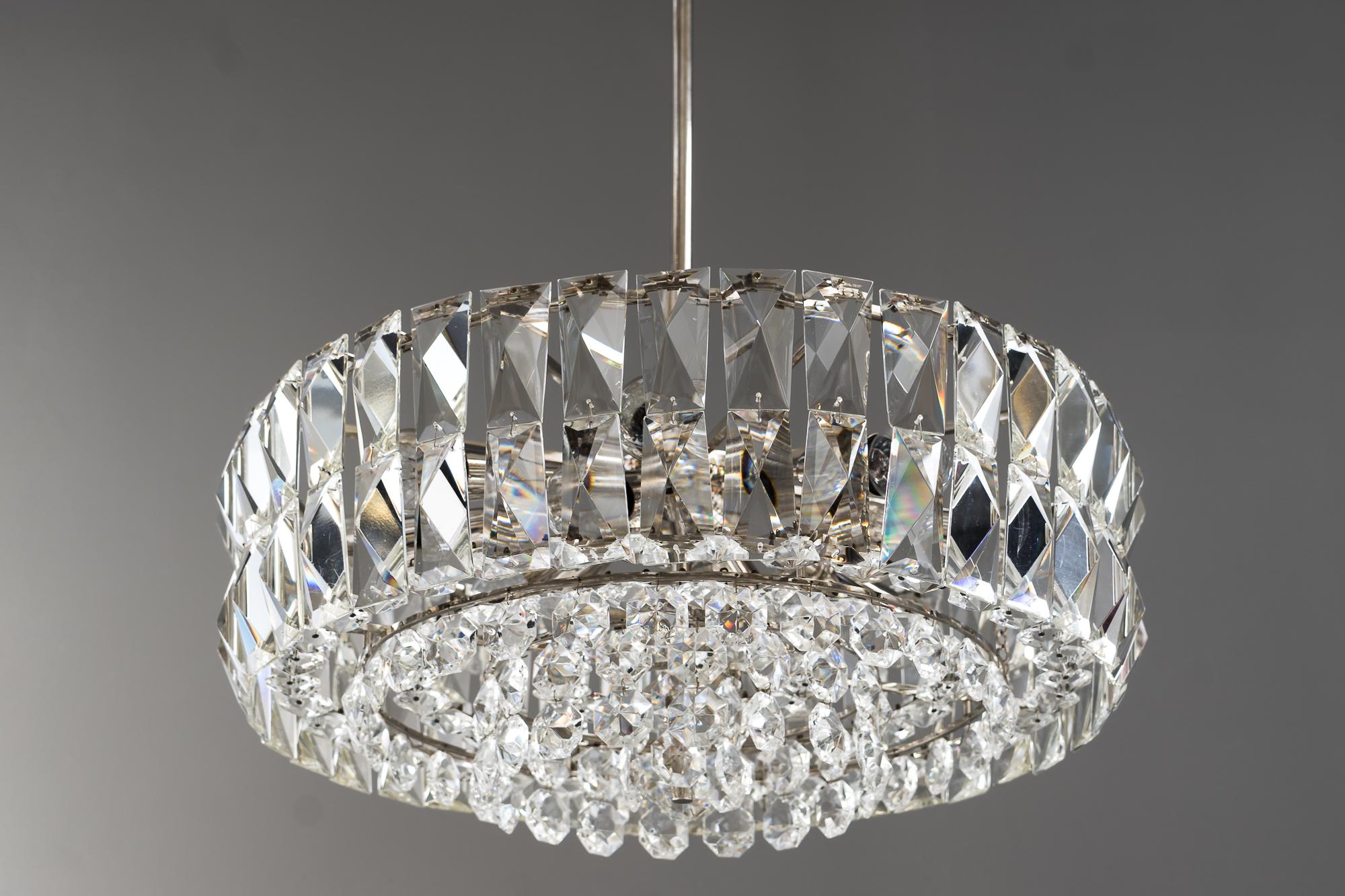 Lampadario di cristallo in nichel Bakalowits, anni '50 circa in vendita 2