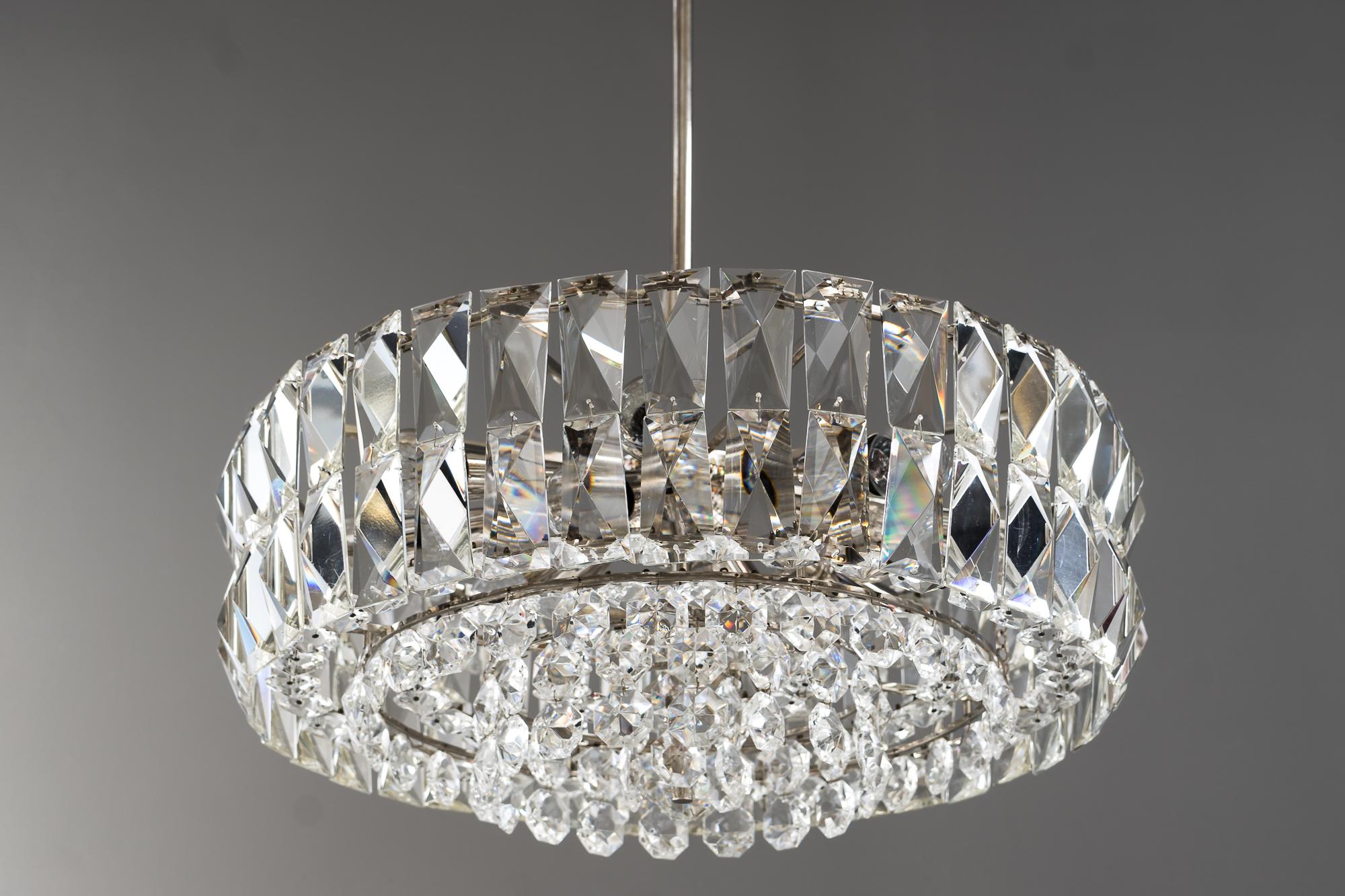 Bakalowits Nickel Crystal Chandelier, circa 1950s For Sale 3