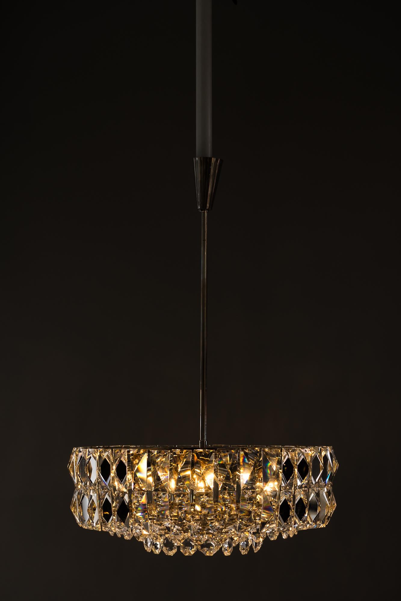 Bakalowits nickel crystal chandelier, circa 1950s
Original condition.