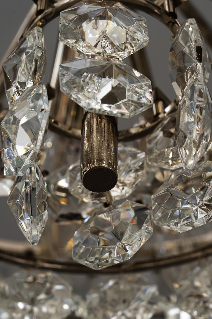 Bakalowits Nickel Crystal Chandelier, circa 1950s, 'We Have a Second One' For Sale 5
