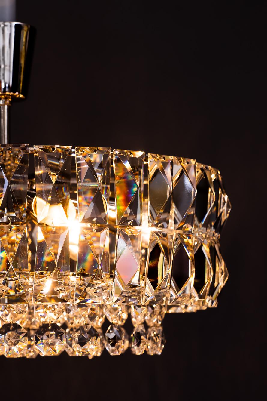 Bakalowits Nickel Crystal Chandelier, circa 1950s, 'We Have a Second One' For Sale 6