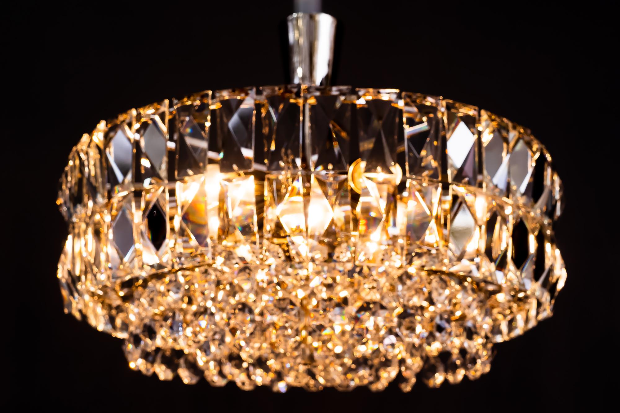 Bakalowits Nickel Crystal Chandelier, circa 1950s, 'We Have a Second One' For Sale 7