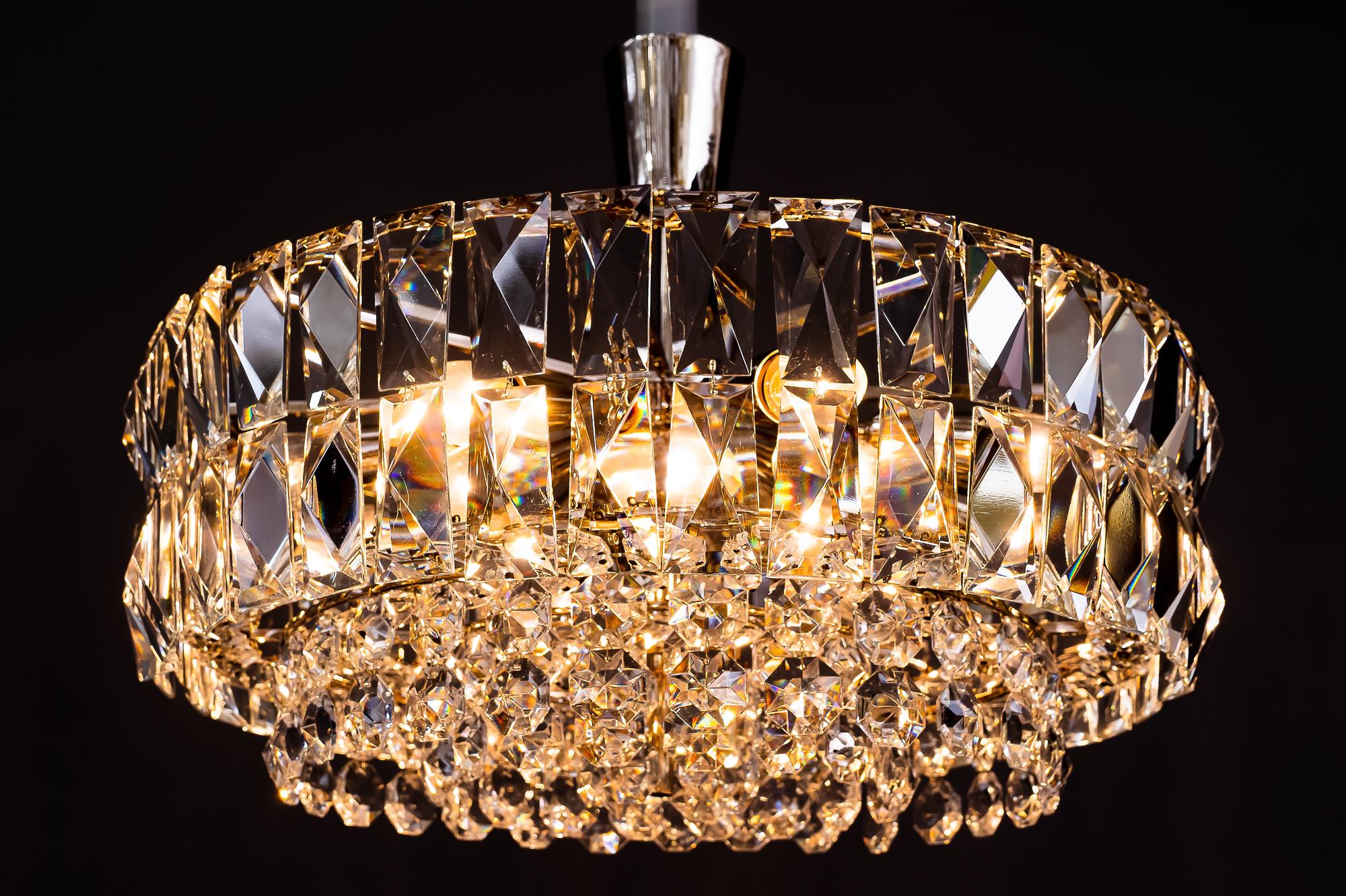 Bakalowits Nickel Crystal Chandelier, circa 1950s, 'We Have a Second One' For Sale 8