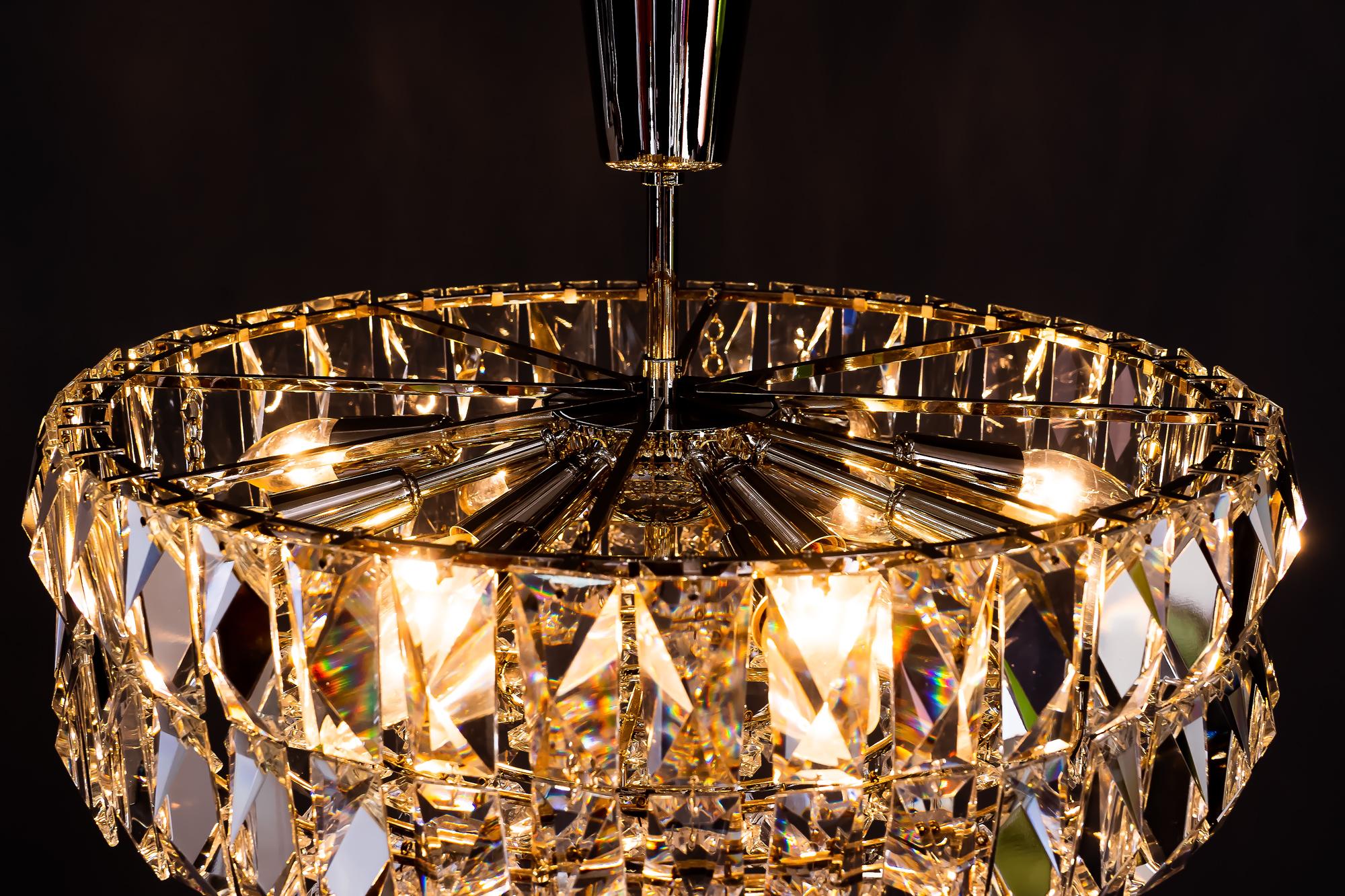 Bakalowits Nickel Crystal Chandelier, circa 1950s, 'We Have a Second One' For Sale 9