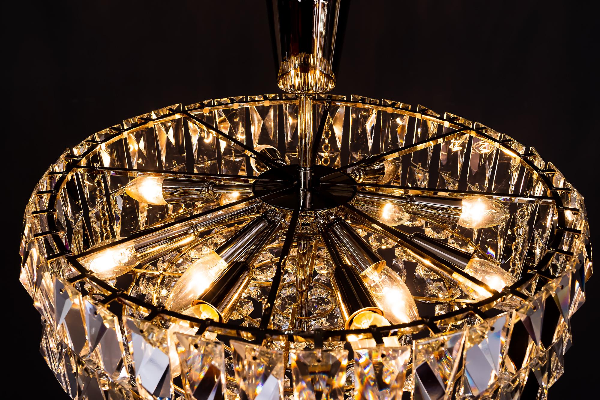 Bakalowits Nickel Crystal Chandelier, circa 1950s, 'We Have a Second One' For Sale 10