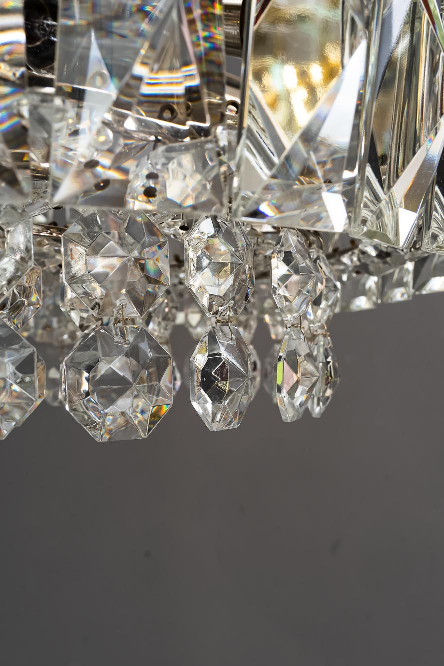 Bakalowits Nickel Crystal Chandelier, circa 1950s, 'We Have a Second One' For Sale 1