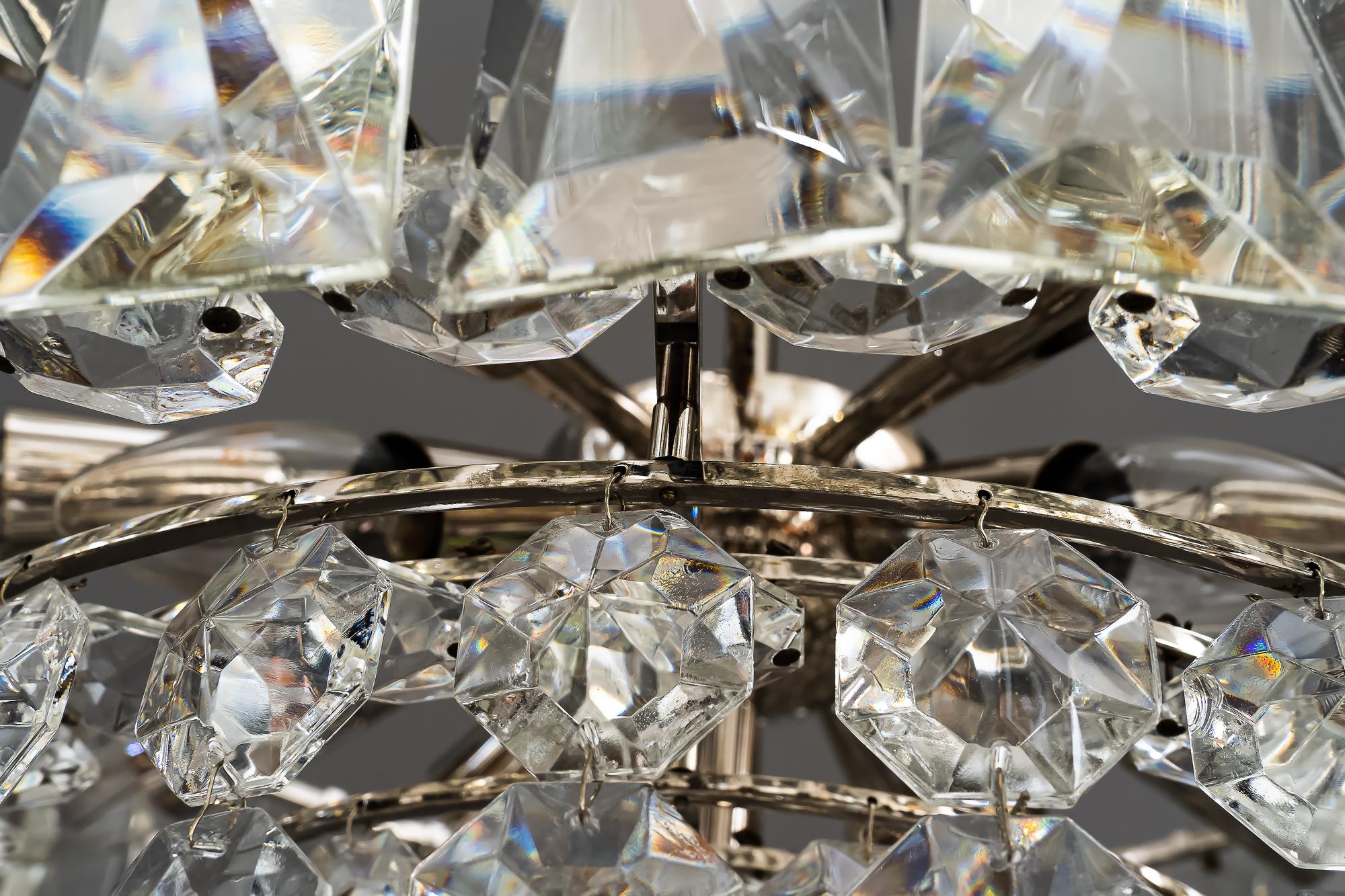 Bakalowits Nickel Crystal Chandelier, circa 1950s, 'We Have a Second One' For Sale 3