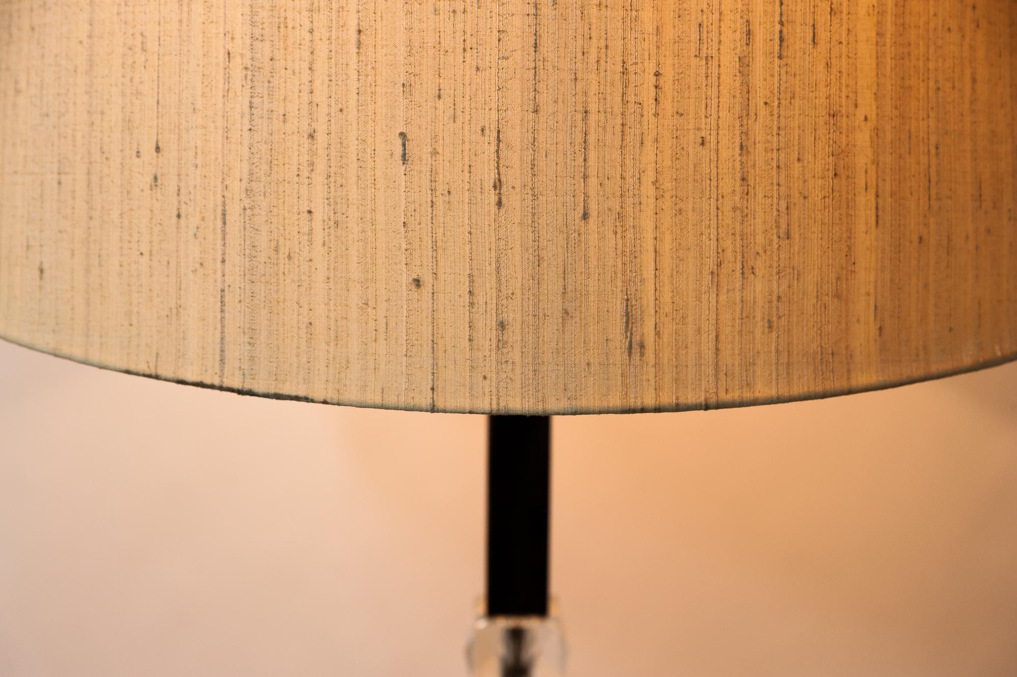 Bakalowits Nickel Floor Lamp 1960s with Fabric Shade 13